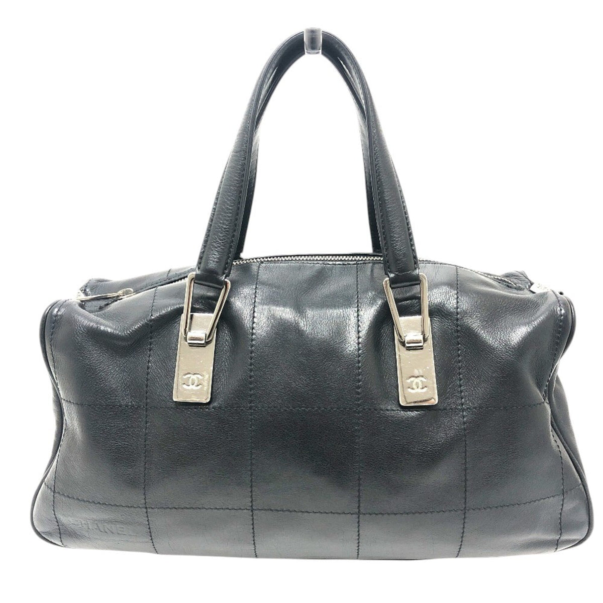 Chanel Black Leather Handbag Tote Bag (Pre-Owned)