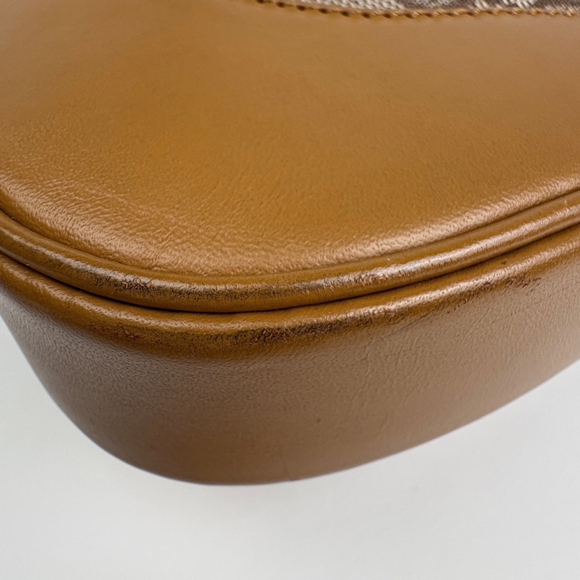 Gucci Brown Gg Canvas Leather Shoulder Bag (Pre-Owned)