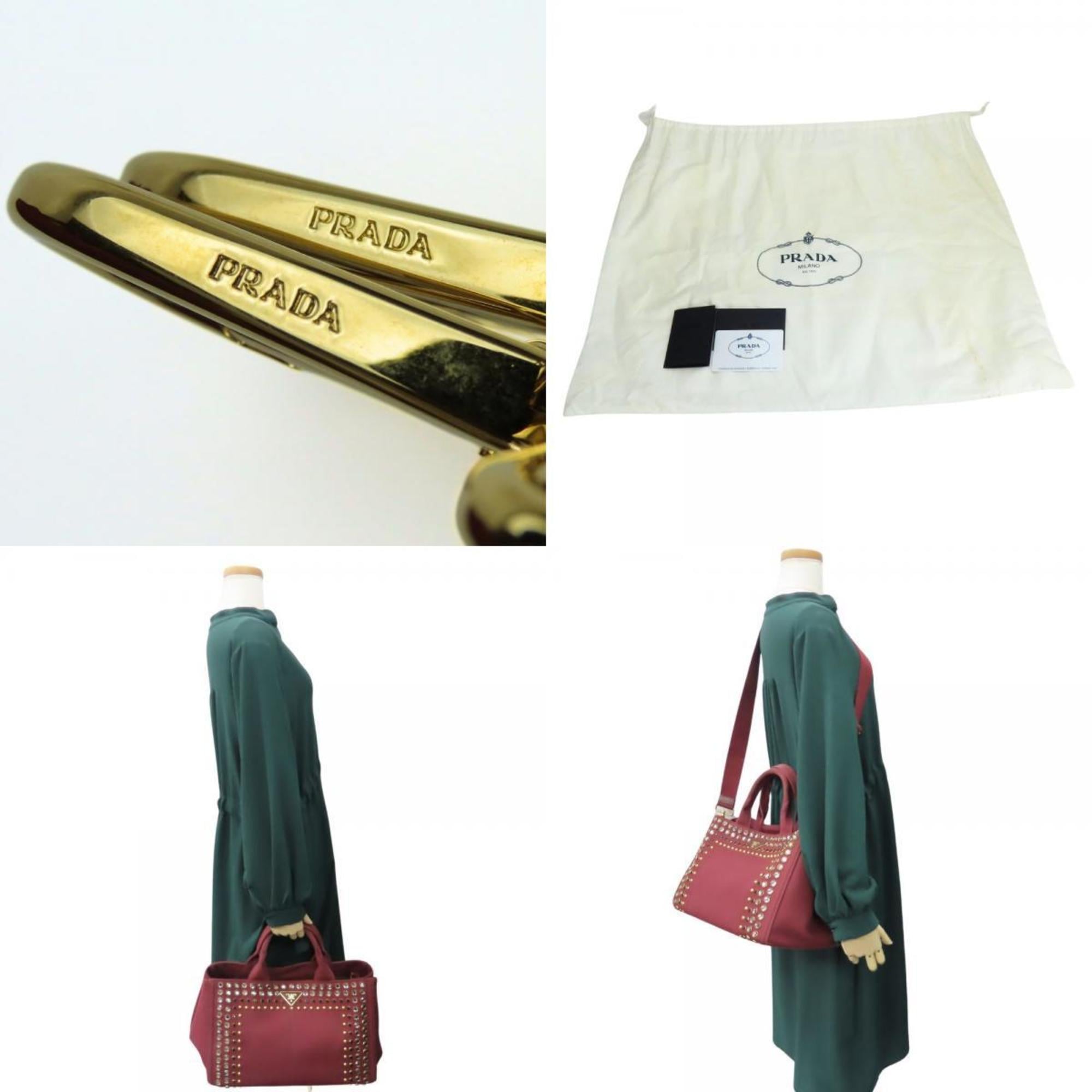 Prada Wine Canvas Tote Bag (Pre-Owned)