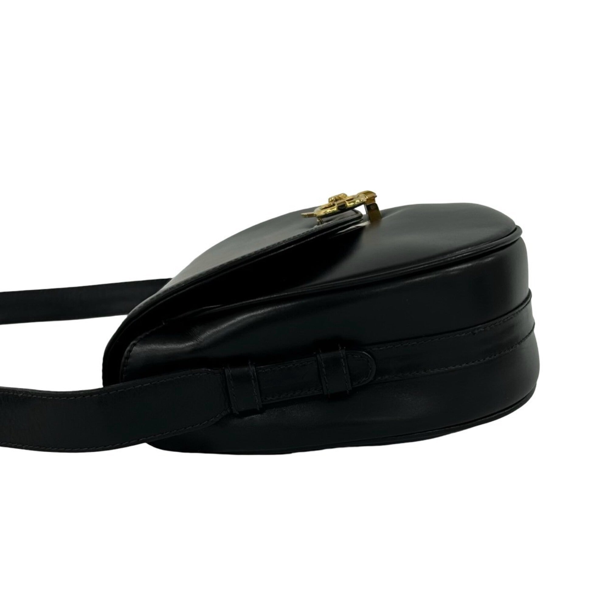 Celine Black Leather Pochette Shoulder Bag (Pre-Owned)