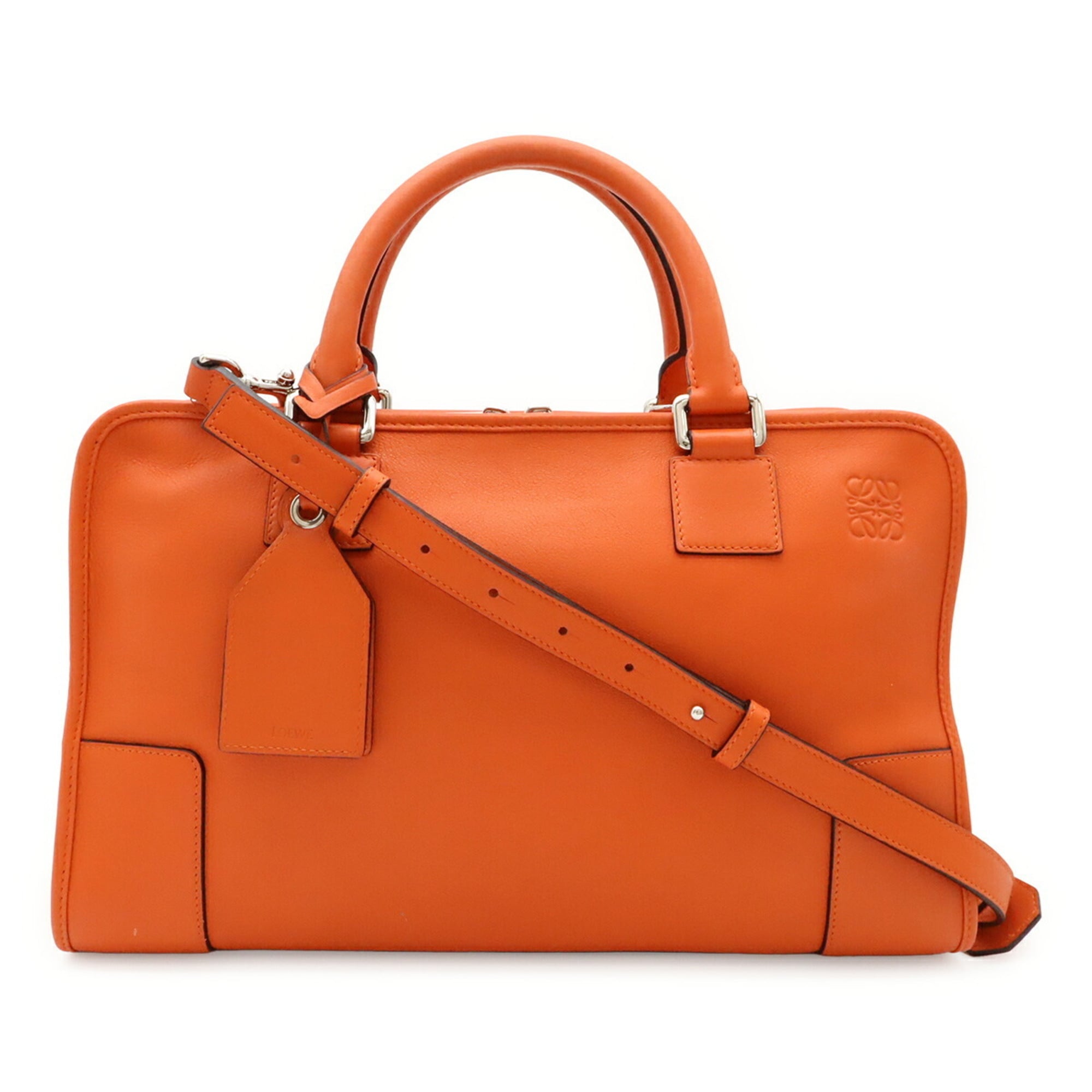 Loewe Orange Leather Handbag Shoulder Bag (Pre-Owned)