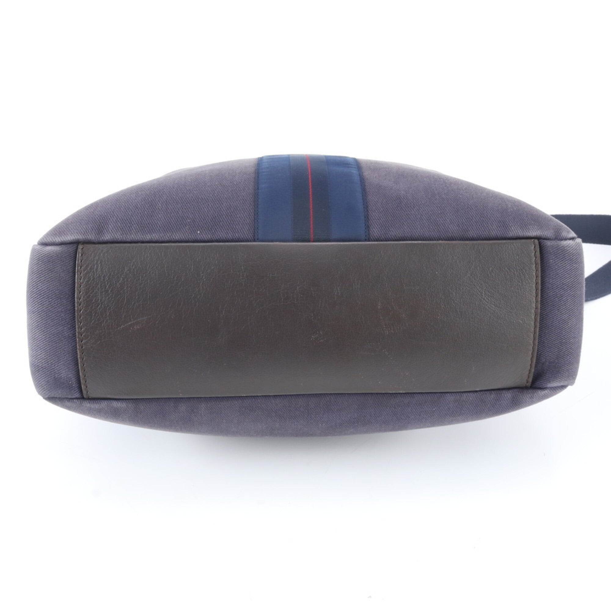 Salvatore Ferragamo Brown Navy Leather Shoulder Bag (Pre-Owned)