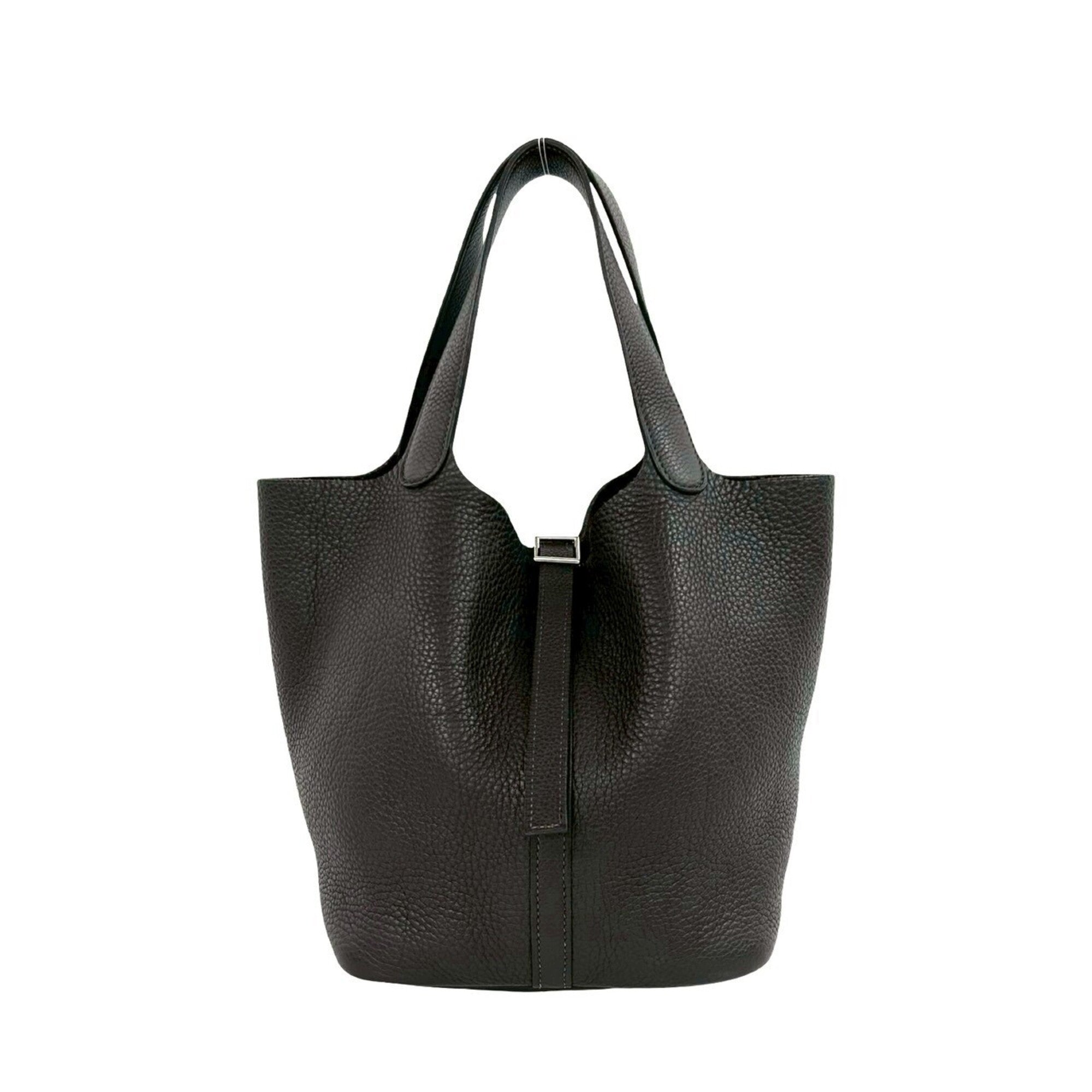 Hermes Brown Taurillon Clemence Leather Handbag Tote Bag (Pre-Owned)