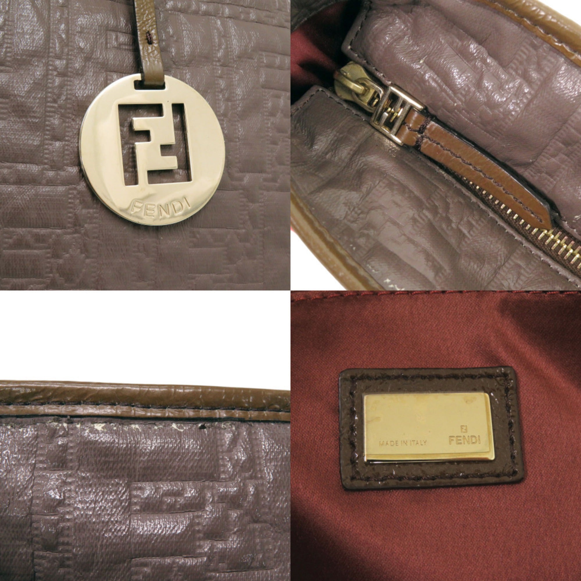 Fendi Brown Coated Canvas Pvc Tote Bag (Pre-Owned)
