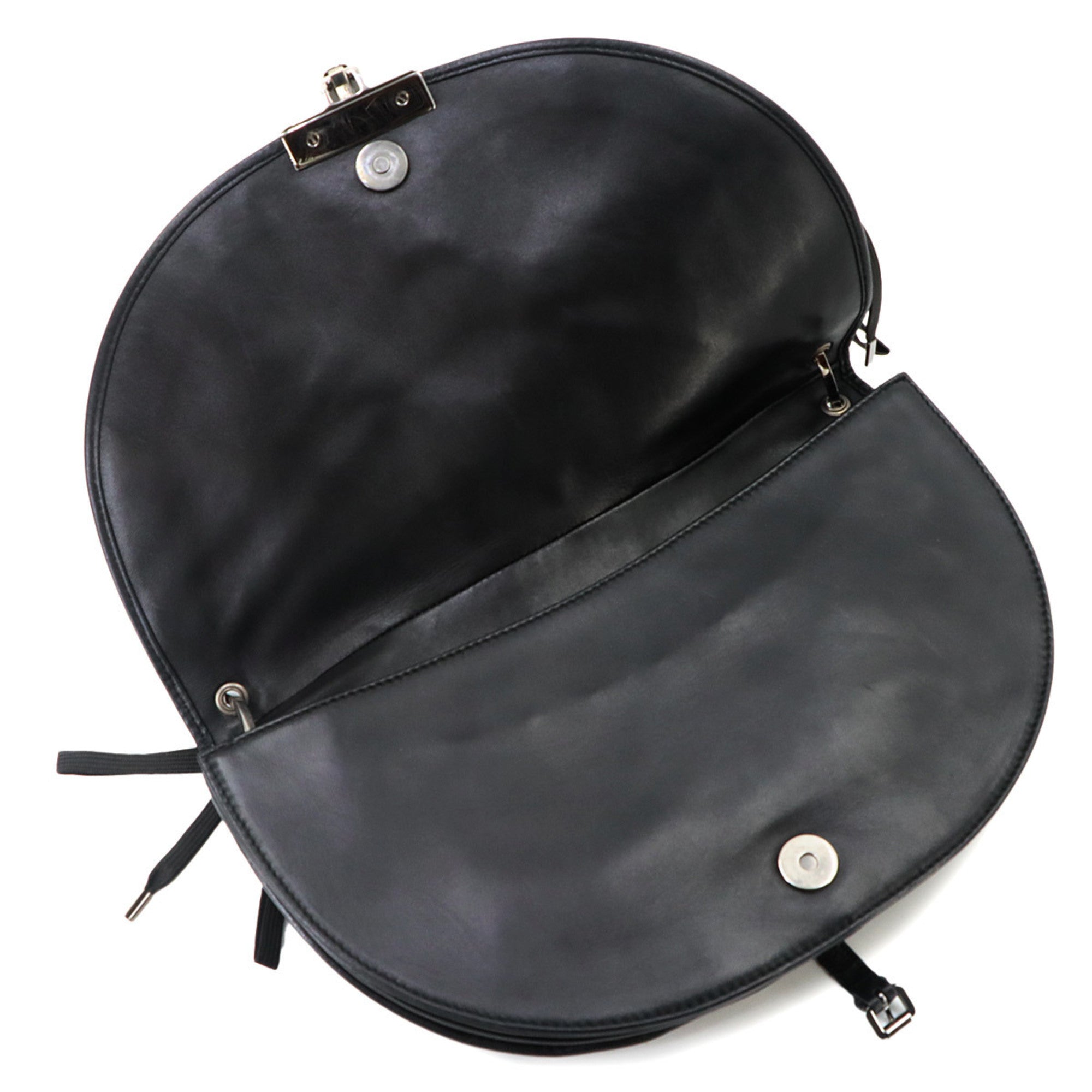 Christian Dior Black Leather Handbag Shoulder Bag (Pre-Owned)