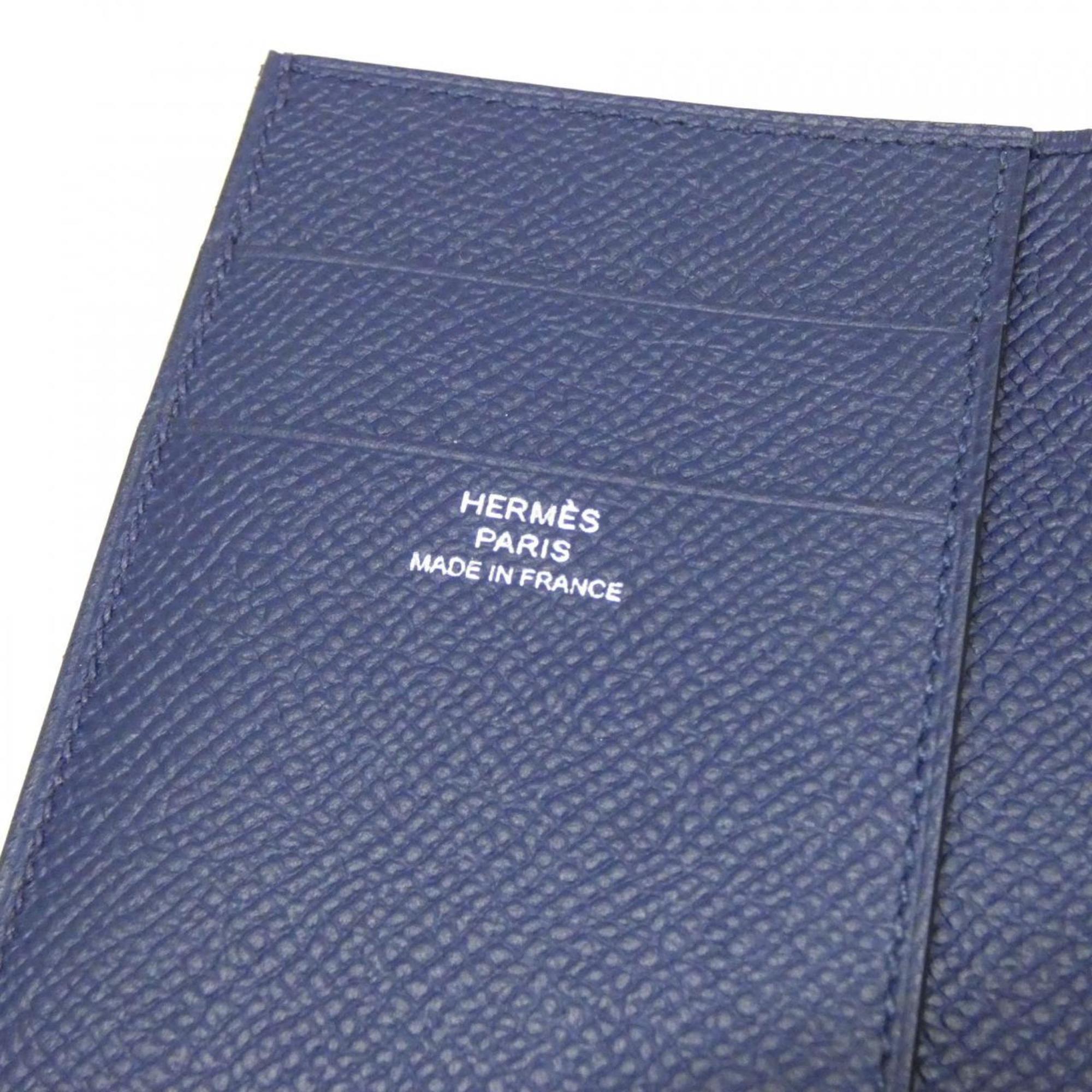 Hermes Blue Navy Epsom Leather Wallet (Tri-Fold) (Pre-Owned)