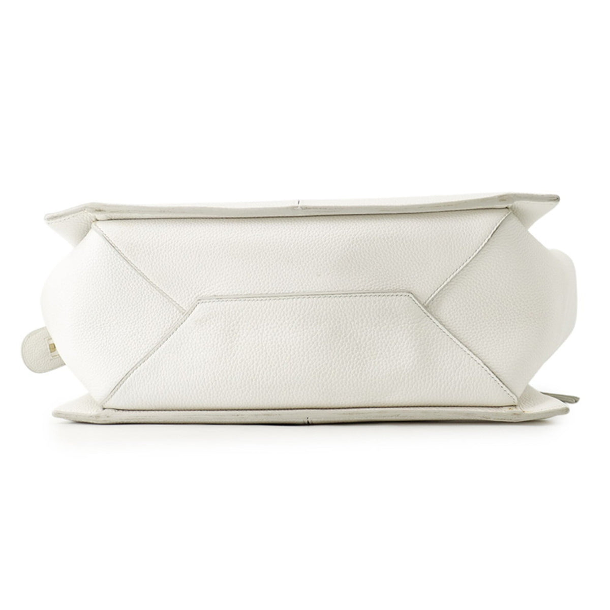 Celine White Leather Handbag Tote Bag (Pre-Owned)