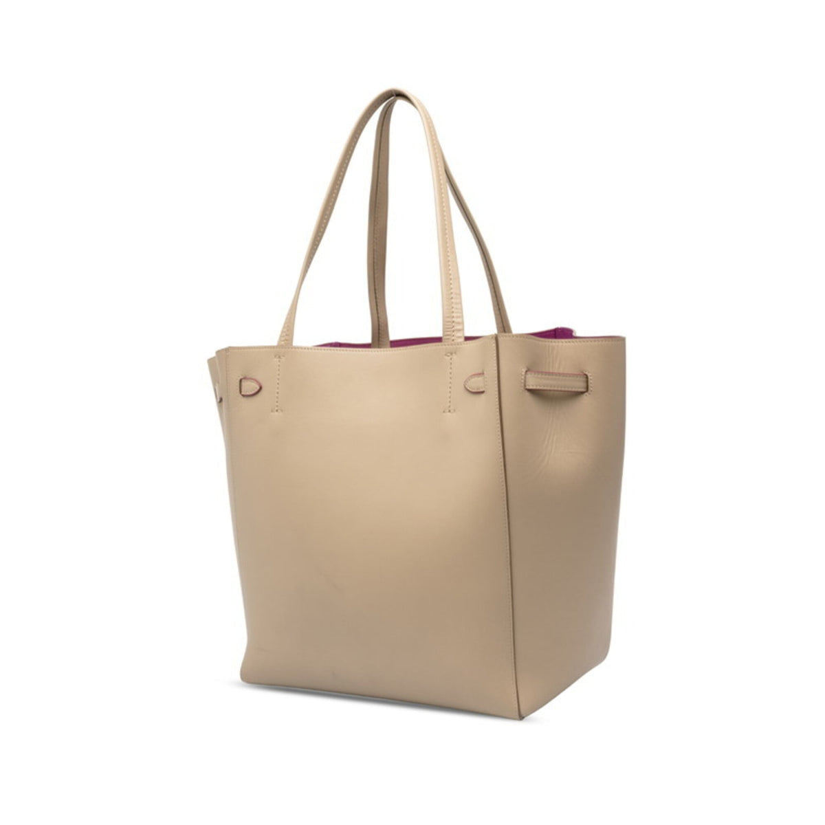Celine Beige Purple Leather Shoulder Bag Tote Bag (Pre-Owned)