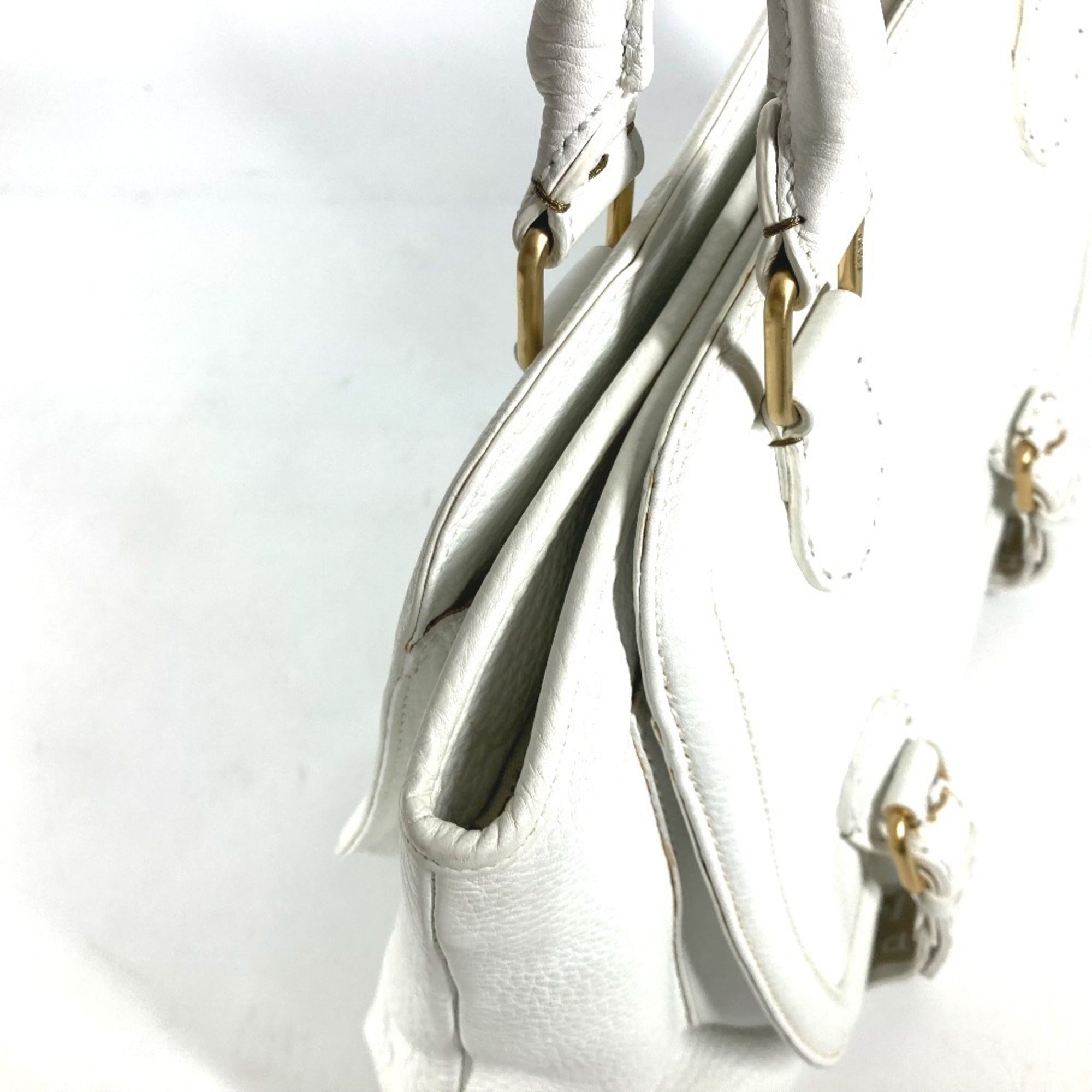 Fendi White Leather Shoulder Bag Tote Bag (Pre-Owned)