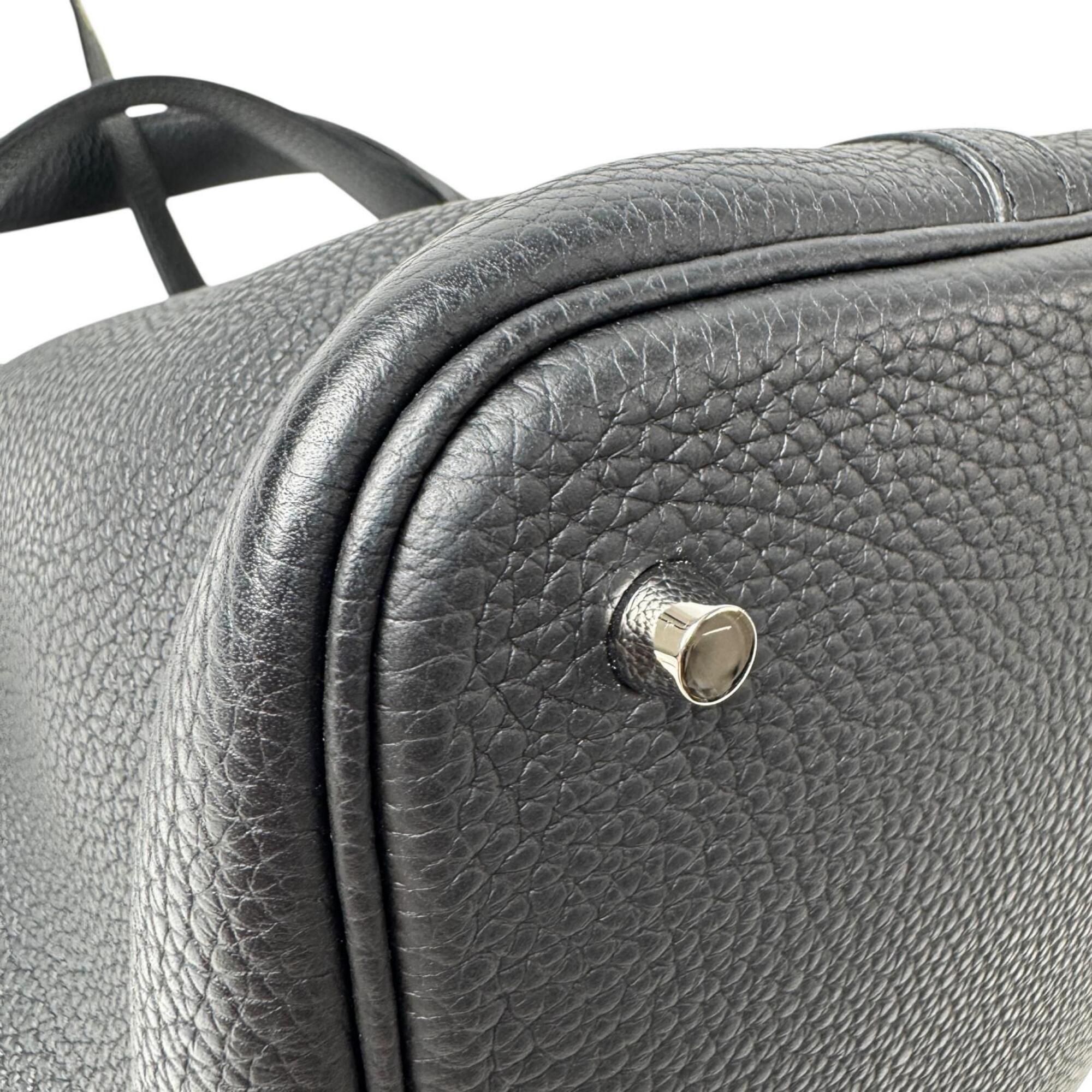 Hermes Noir Taurillon Clemence Leather Handbag (Pre-Owned)