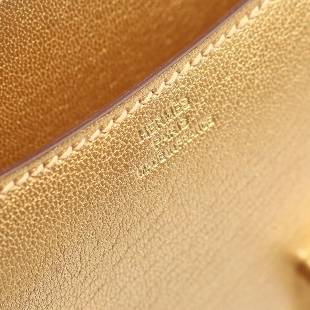 Hermes Gold Leather Chevre Leather Shoulder Bag (Pre-Owned)