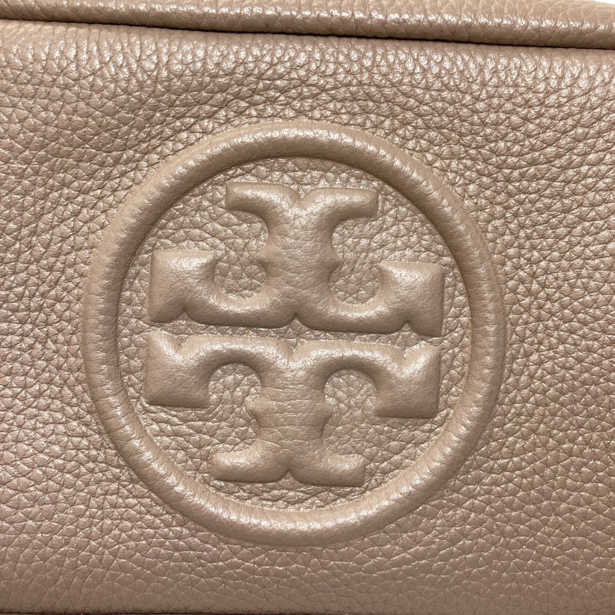 Tory Burch Grayish Leather Shoulder Bag (Pre-Owned)