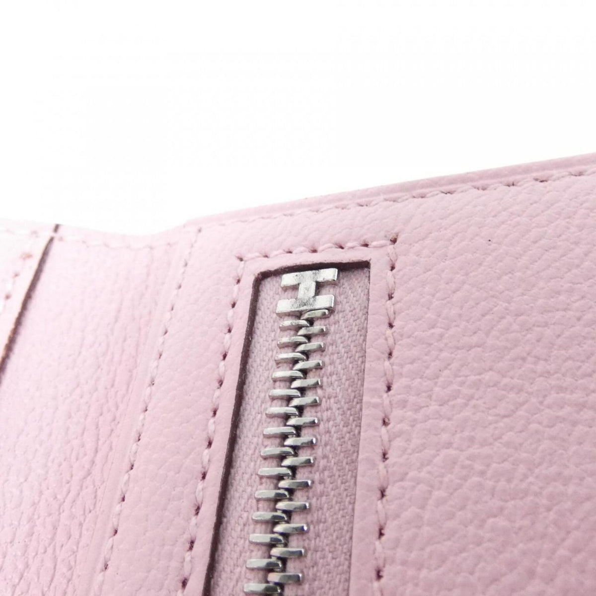 Hermes Rose Sakura Chevre Leather Wallet (Tri-Fold) (Pre-Owned)