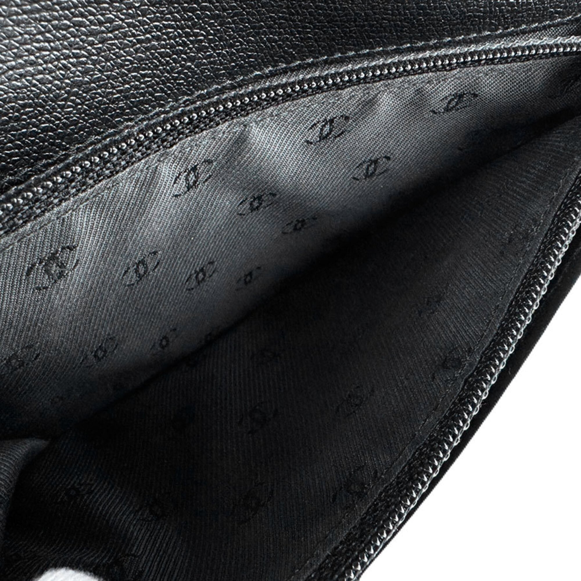 Chanel Black Leather Long Wallet (Bi-Fold) (Pre-Owned)