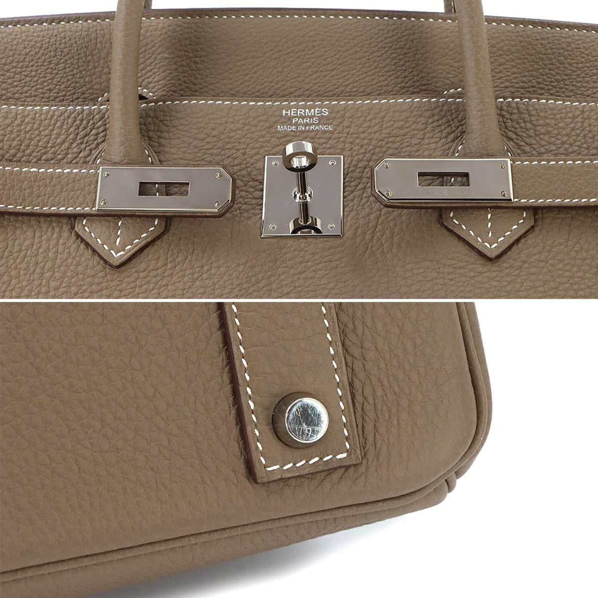 Hermes Etoupe Gray Togo Leather Handbag (Pre-Owned)