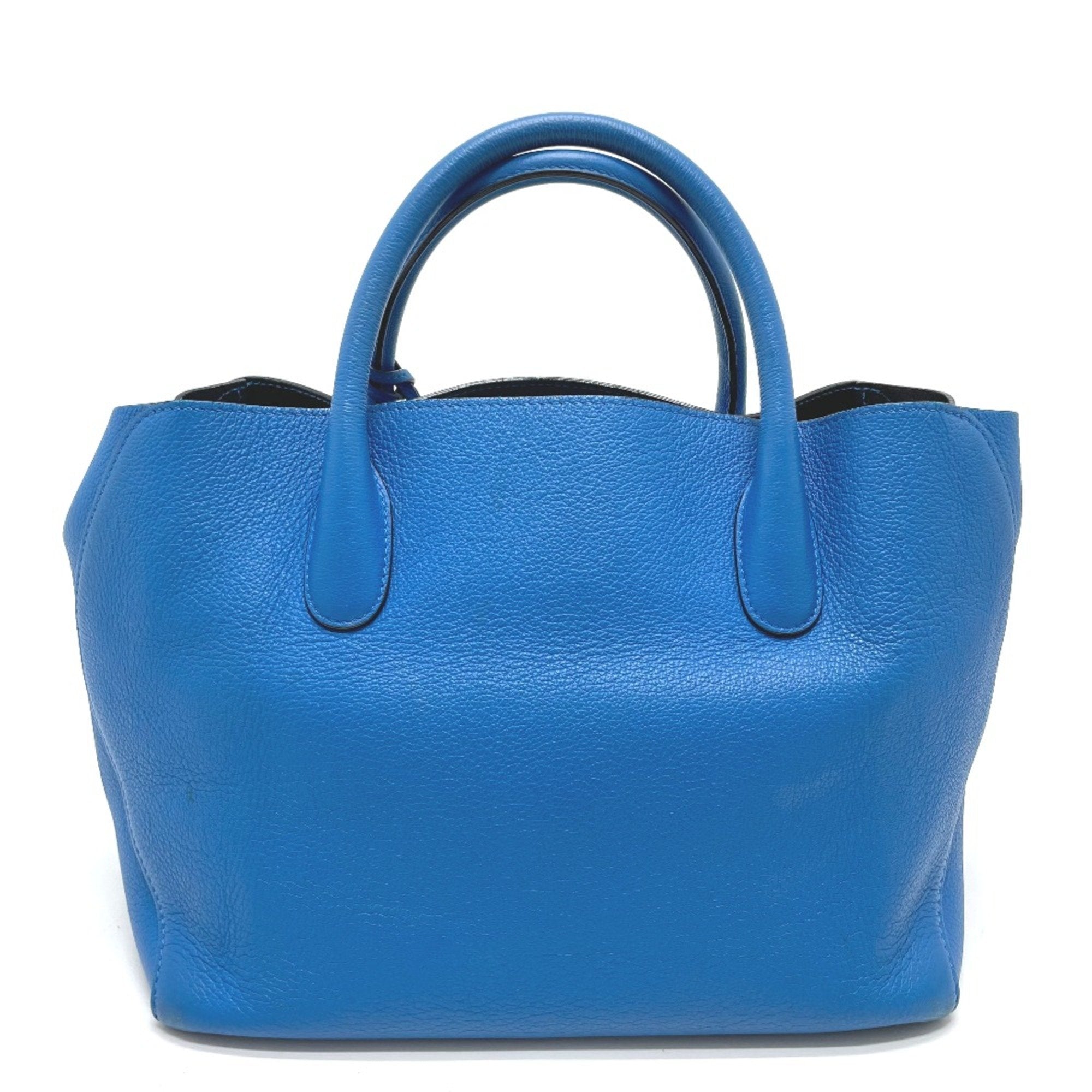 Christian Dior Blue Leather Tote Bag (Pre-Owned)