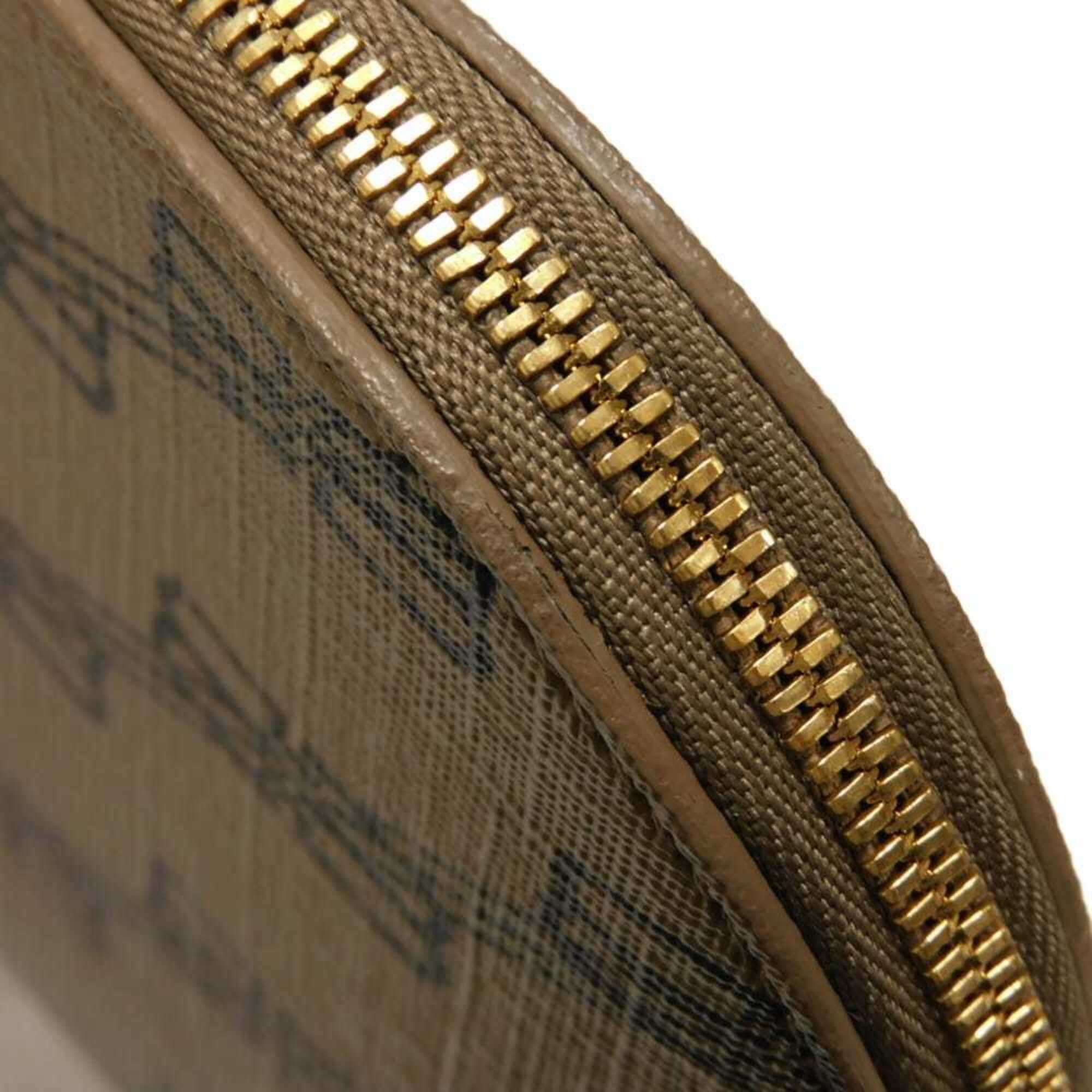 Balenciaga Beige Brown Coated Canvas Leather Clutch Bag Pouch (Pre-Owned)