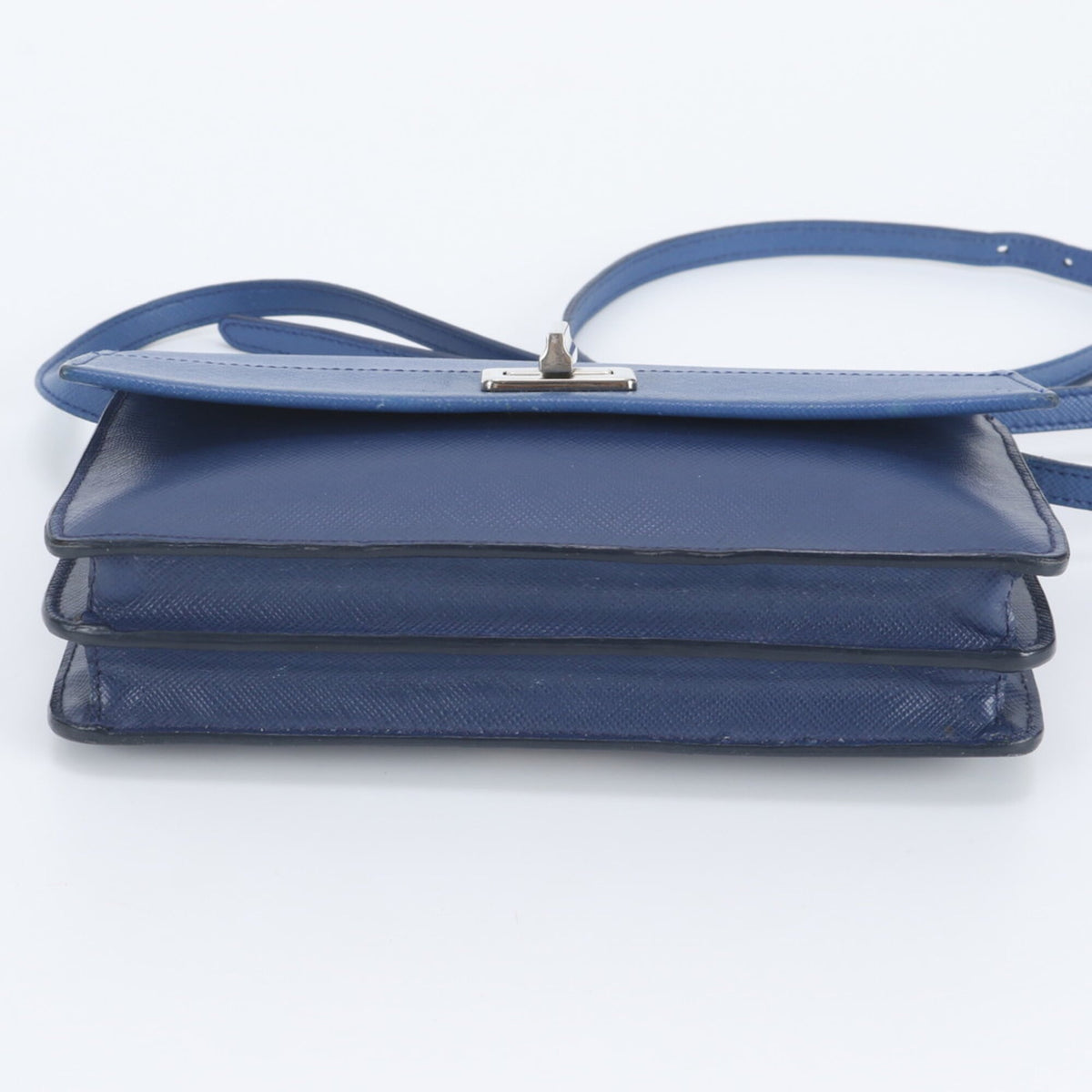 Prada Blue Leather Crossbody Bag Shoulder Bag (Pre-Owned)