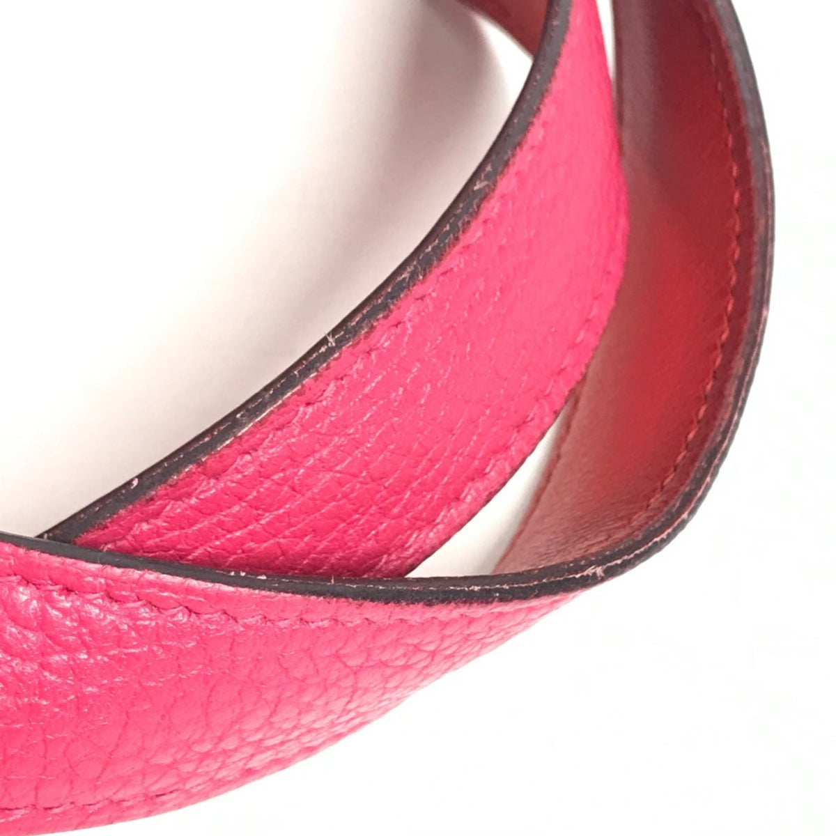 Hermes Pink Red Color Taurillon Clemence Leather Handbag (Pre-Owned)