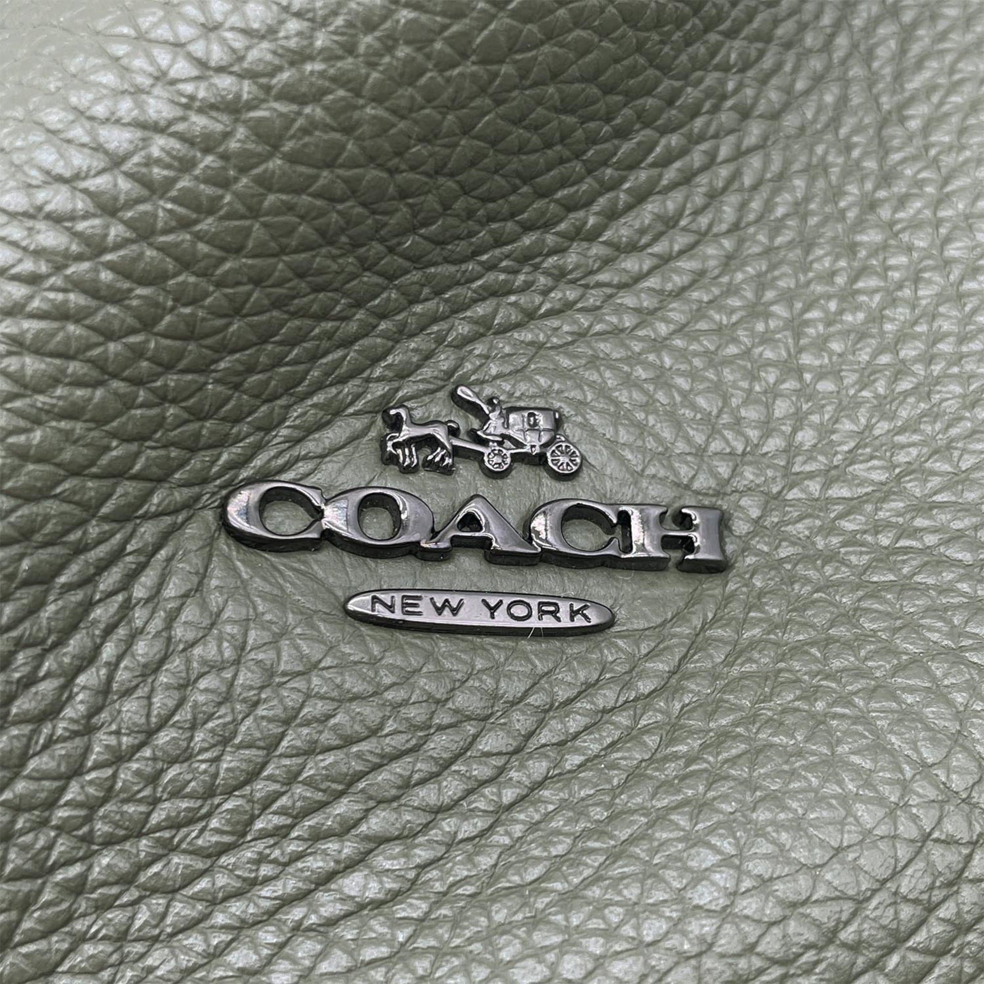 Coach Khaki Orange Leather Backpack (Pre-Owned)
