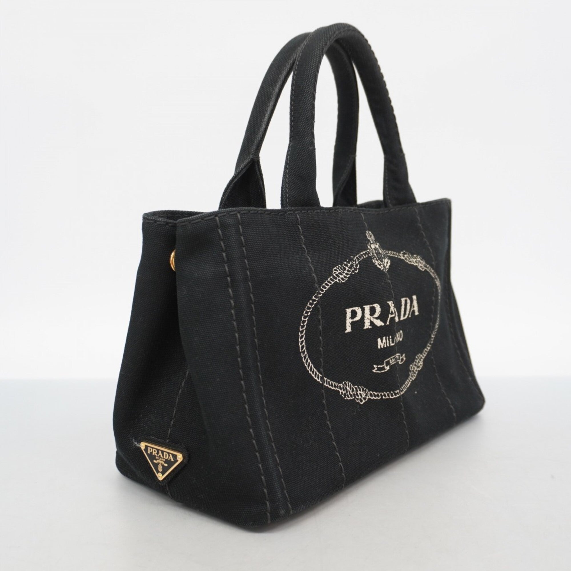 Prada Black Canvas Handbag (Pre-Owned)