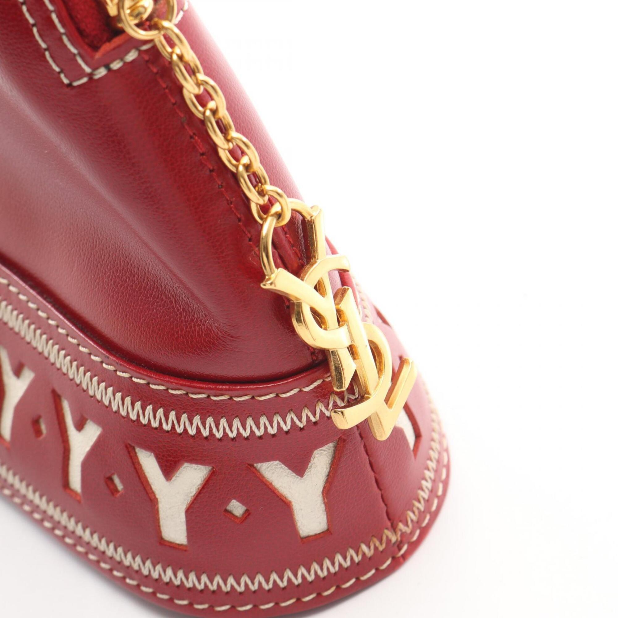 Yves Saint Laurent Red Color Leather Handbag (Pre-Owned)
