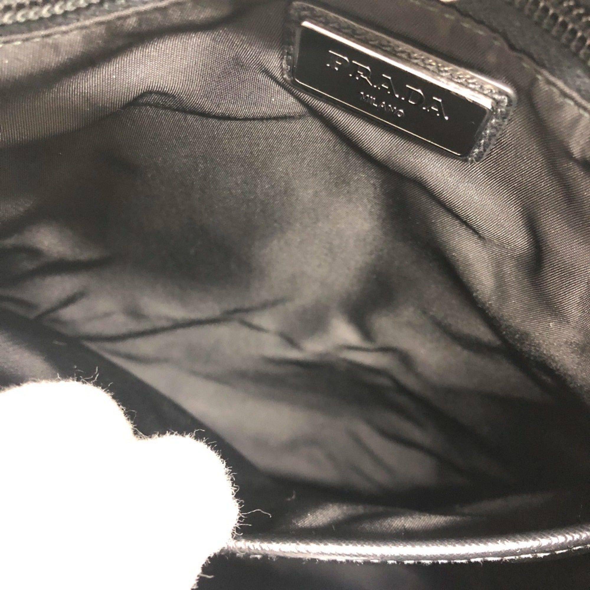 Prada Black White Nylon Backpack (Pre-Owned)