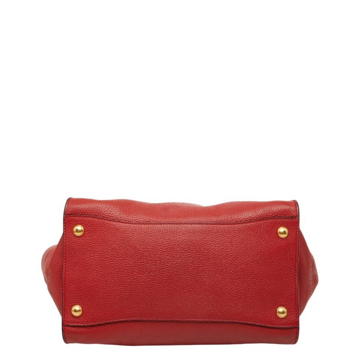 Prada Red Color Leather Handbag Shoulder Bag (Pre-Owned)