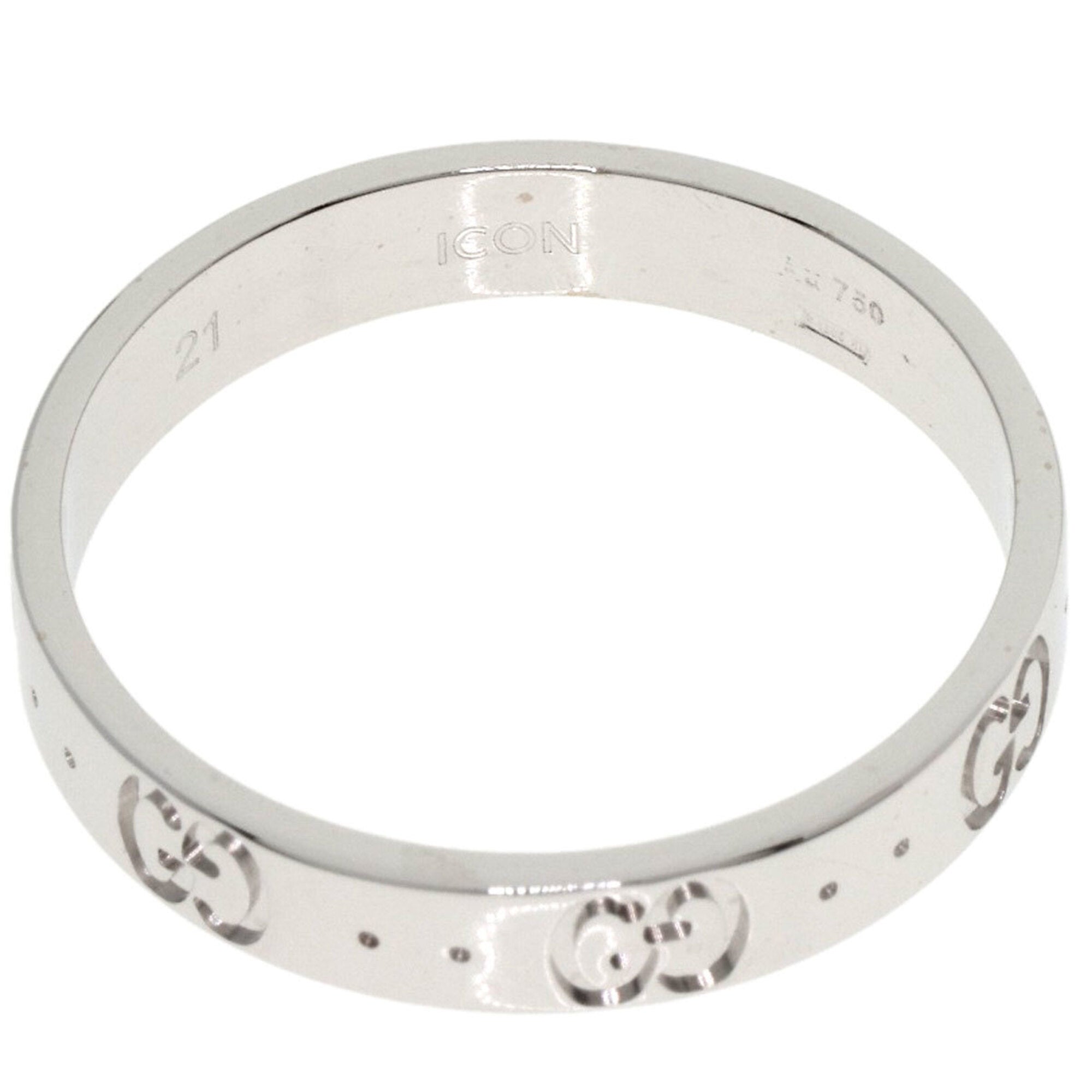 Gucci Icon White Gold (18K) Band Ring (Pre-Owned)