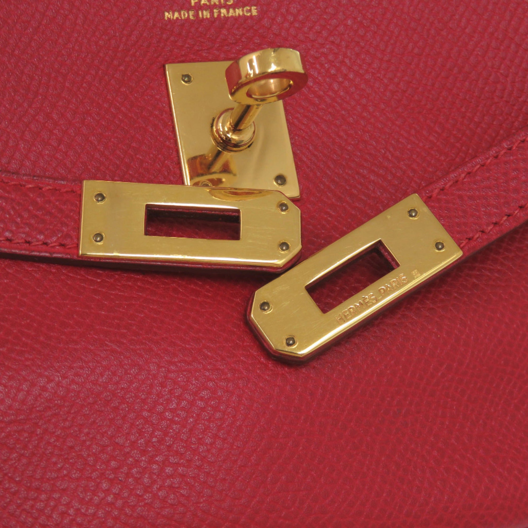 Hermes Rouge Vif Courchevel Leather Clutch Bag (Pre-Owned)