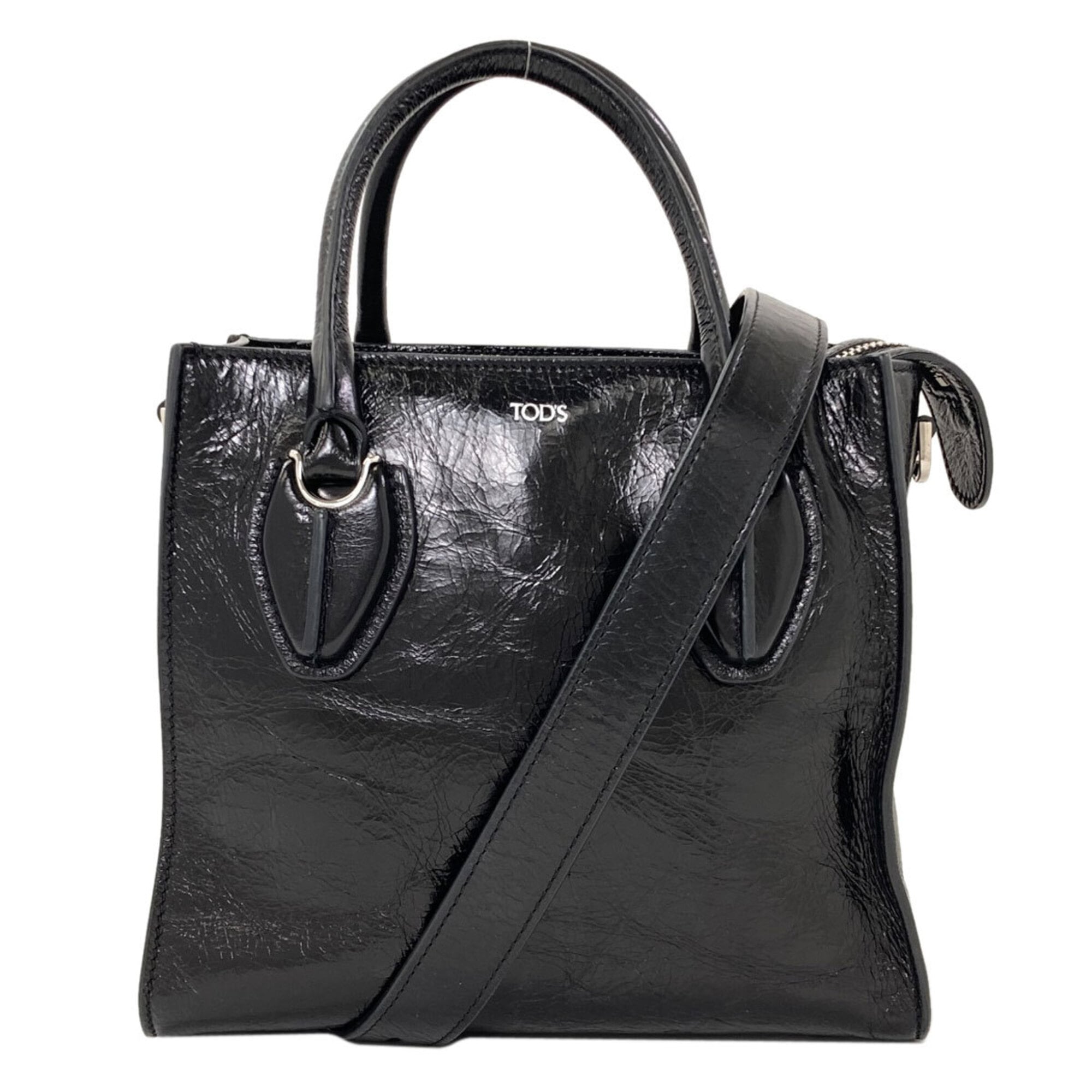 Tod's Black Leather Handbag (Pre-Owned)
