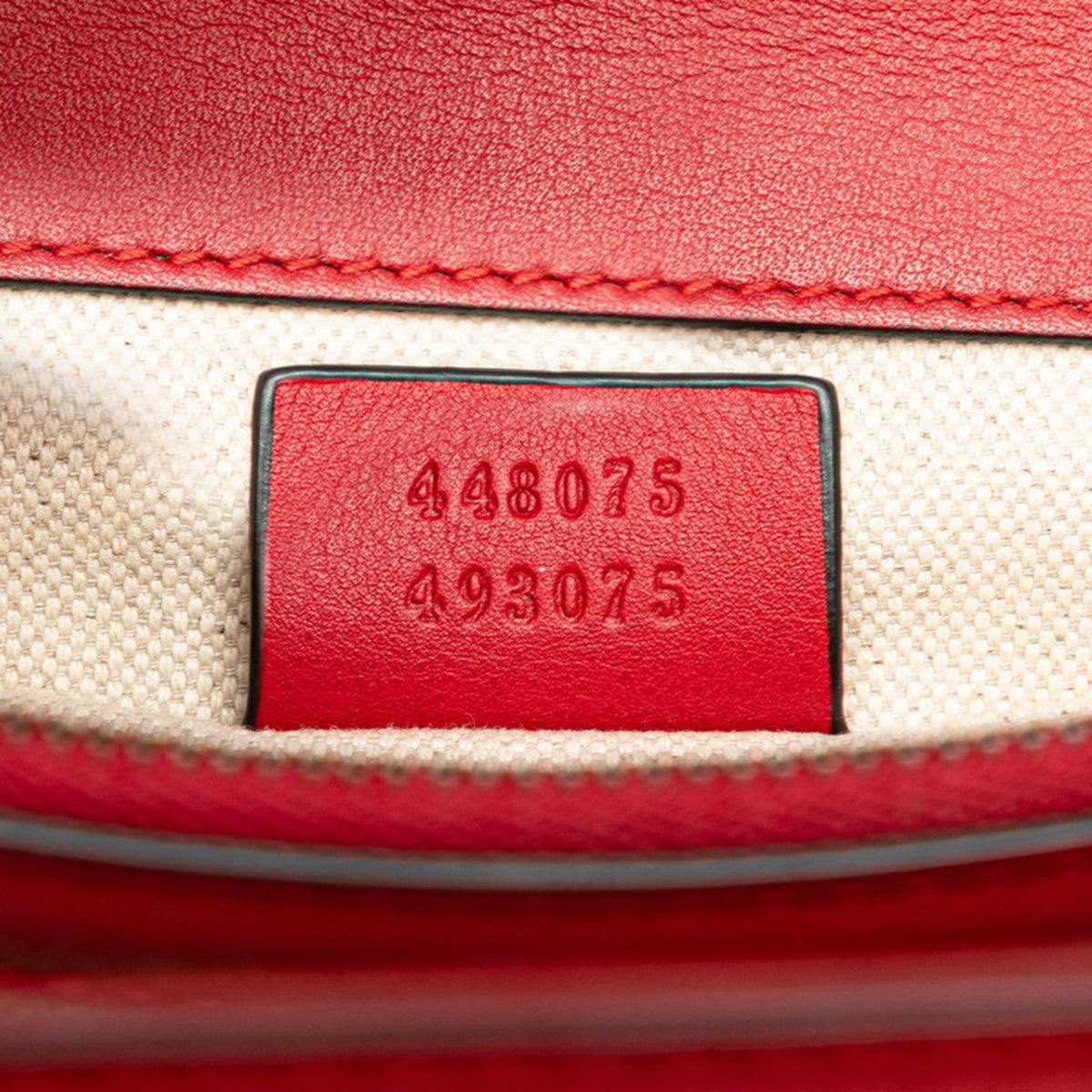 Gucci Red Color Leather Handbag Shoulder Bag (Pre-Owned)
