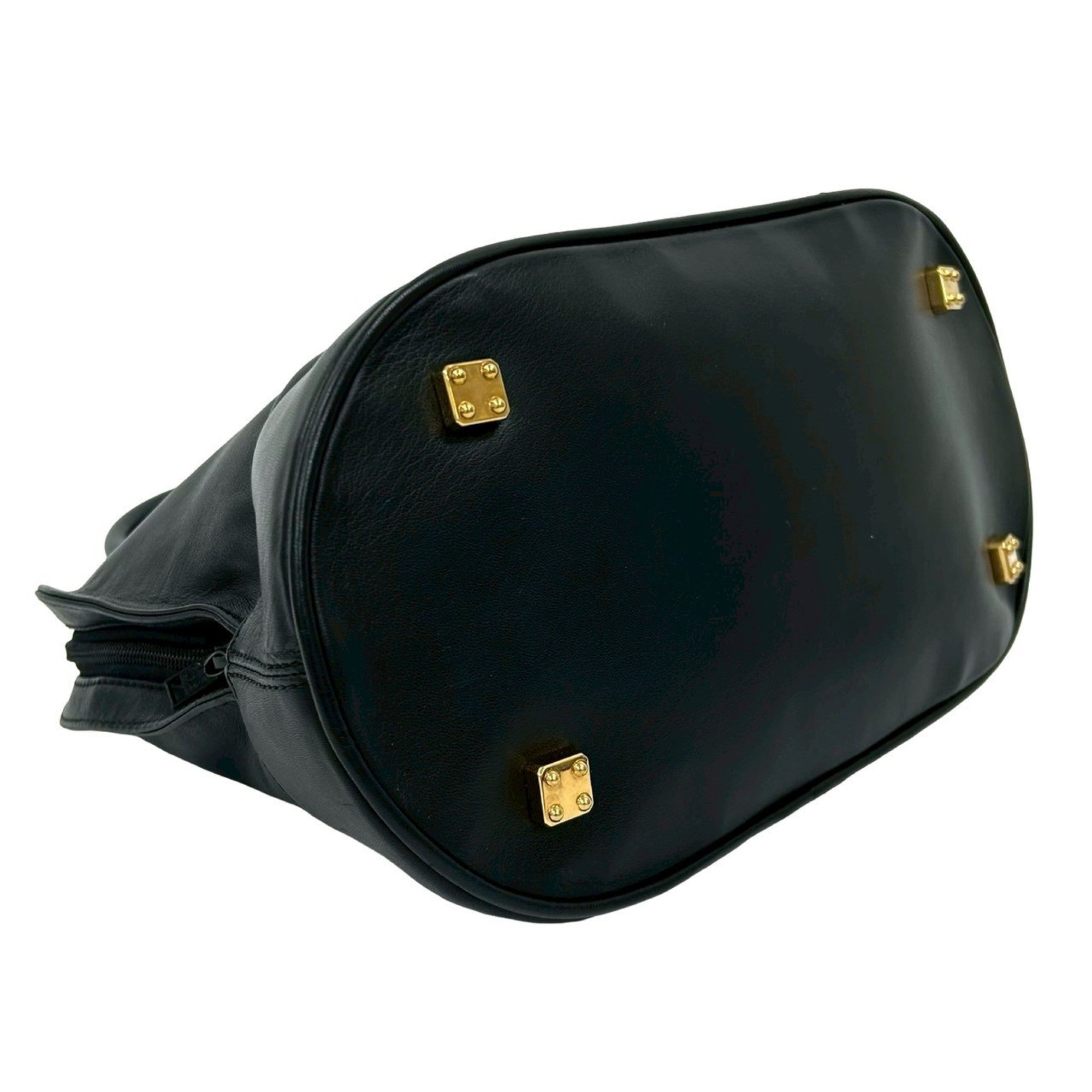 Loewe Black Leather Boston Bag Handbag Tote Bag (Pre-Owned)