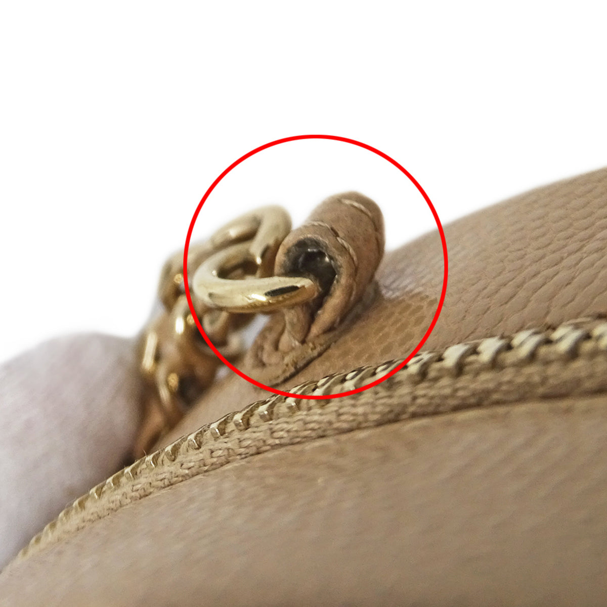 Chanel Beige Grained Calfskin Handbag Shoulder Bag (Pre-Owned)