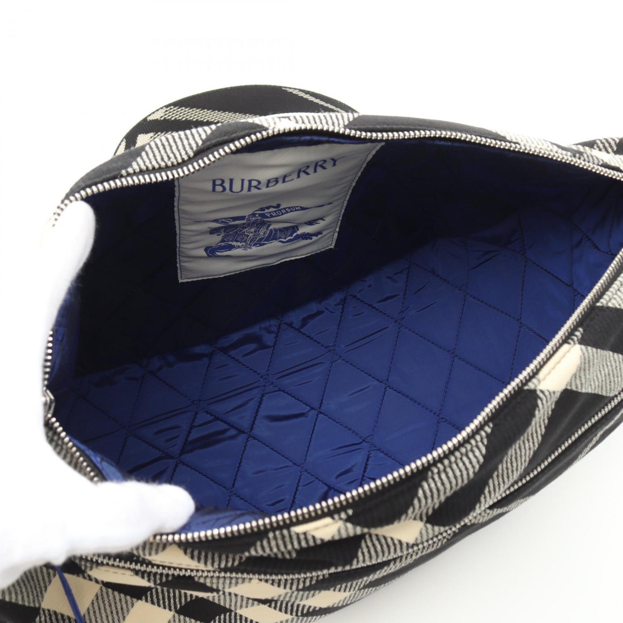 Burberry Black White Fabric Messenger Bag Shoulder Bag