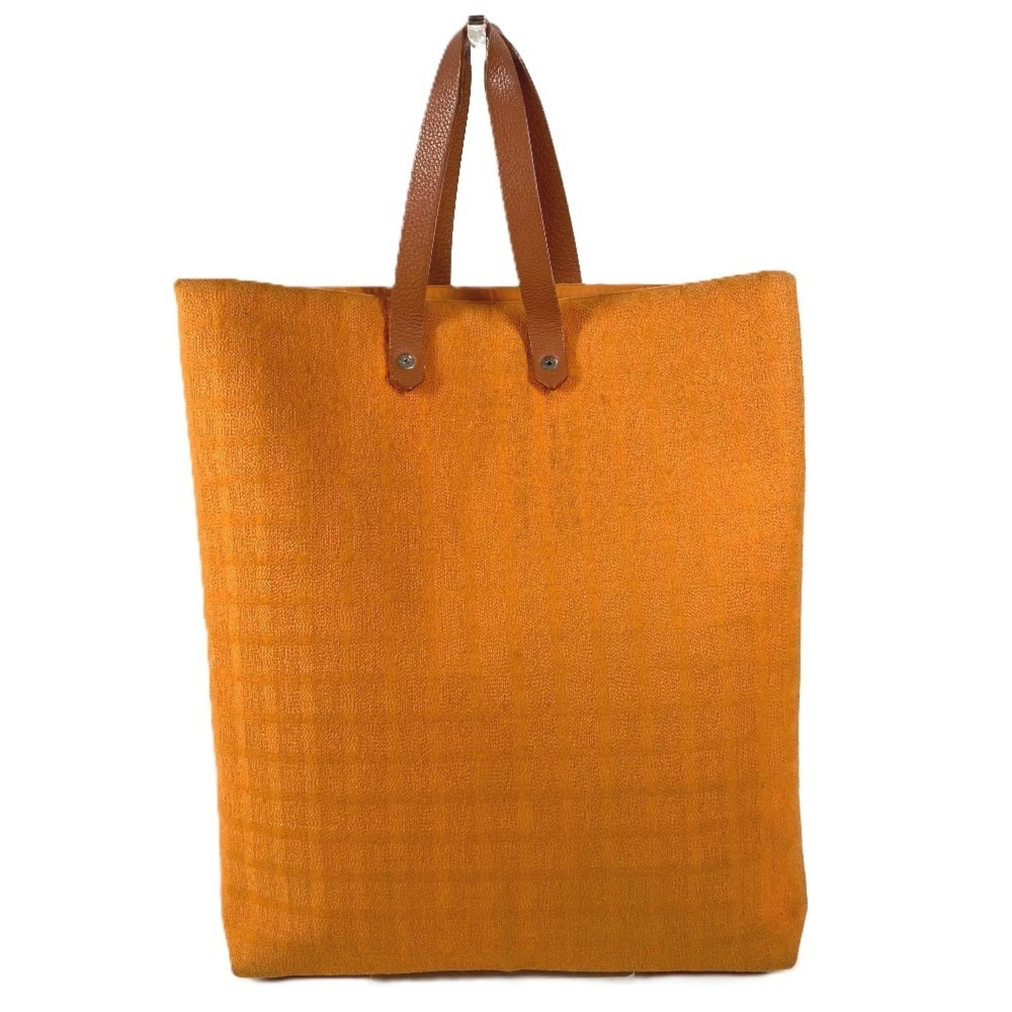 Hermes Orange Cotton Shoulder Bag Tote Bag (Pre-Owned)