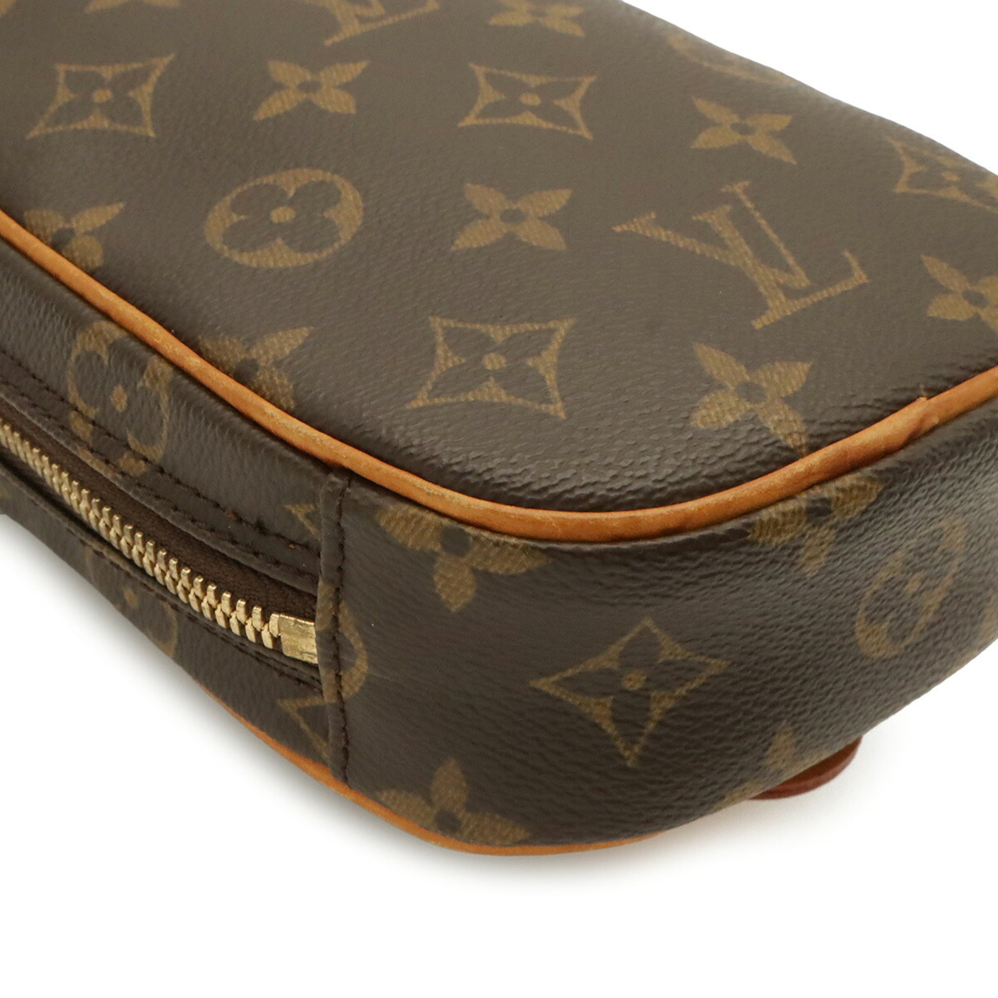 Louis Vuitton Brown Monogram Canvas Pvc Coated Canvas Pochette Shoulder Bag Sling Bag (Pre-Owned)