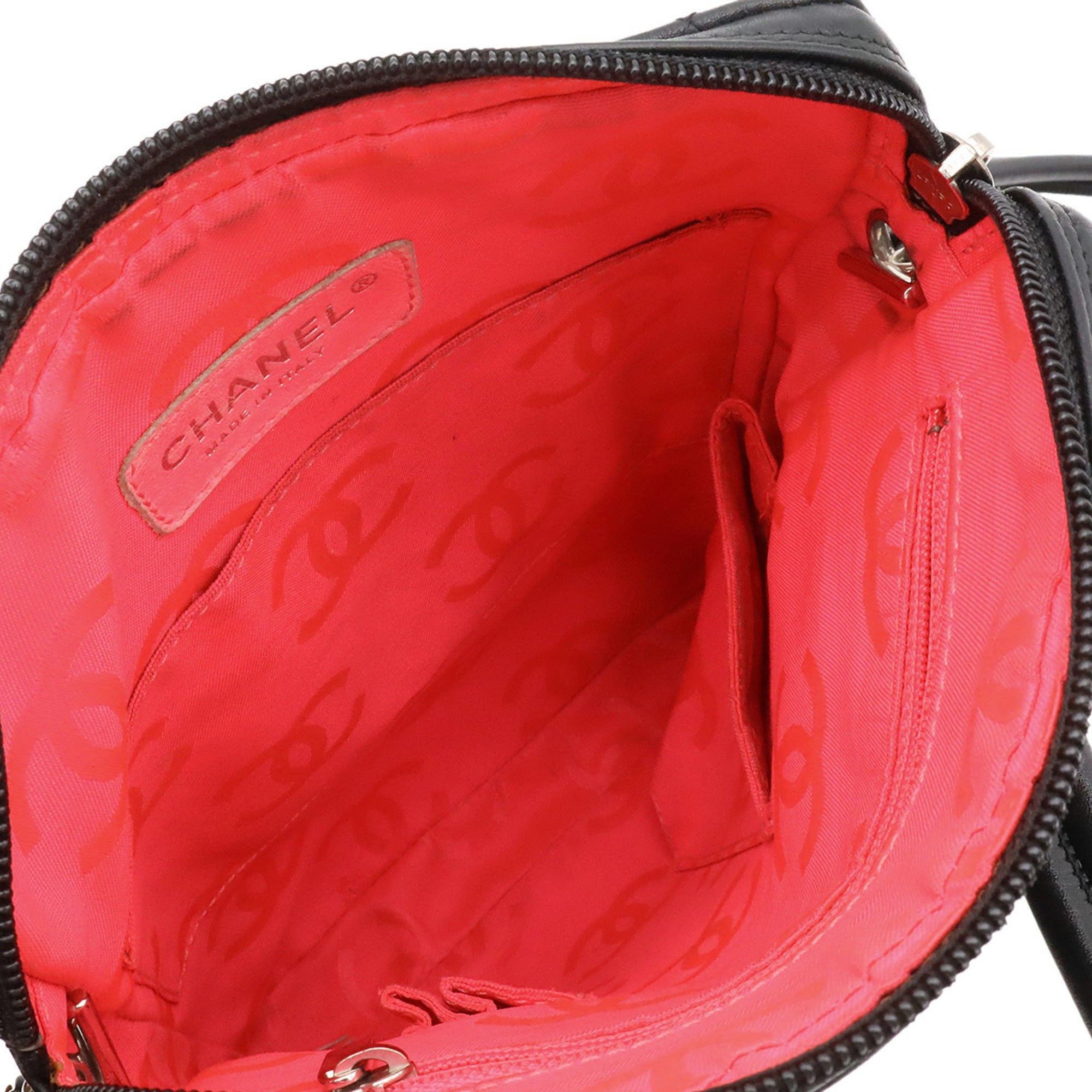 Chanel Ligne Cambon Black White Leather Shoulder Bag (Pre-Owned)