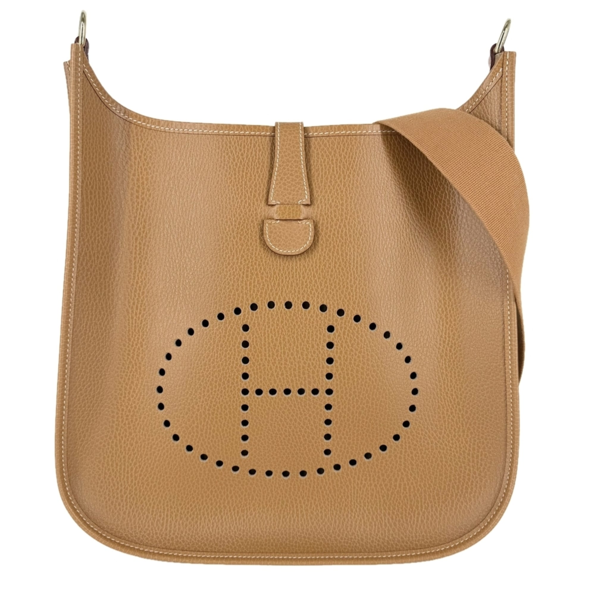 Hermes Evelyne Brown Leather Shoulder Bag (Pre-Owned)