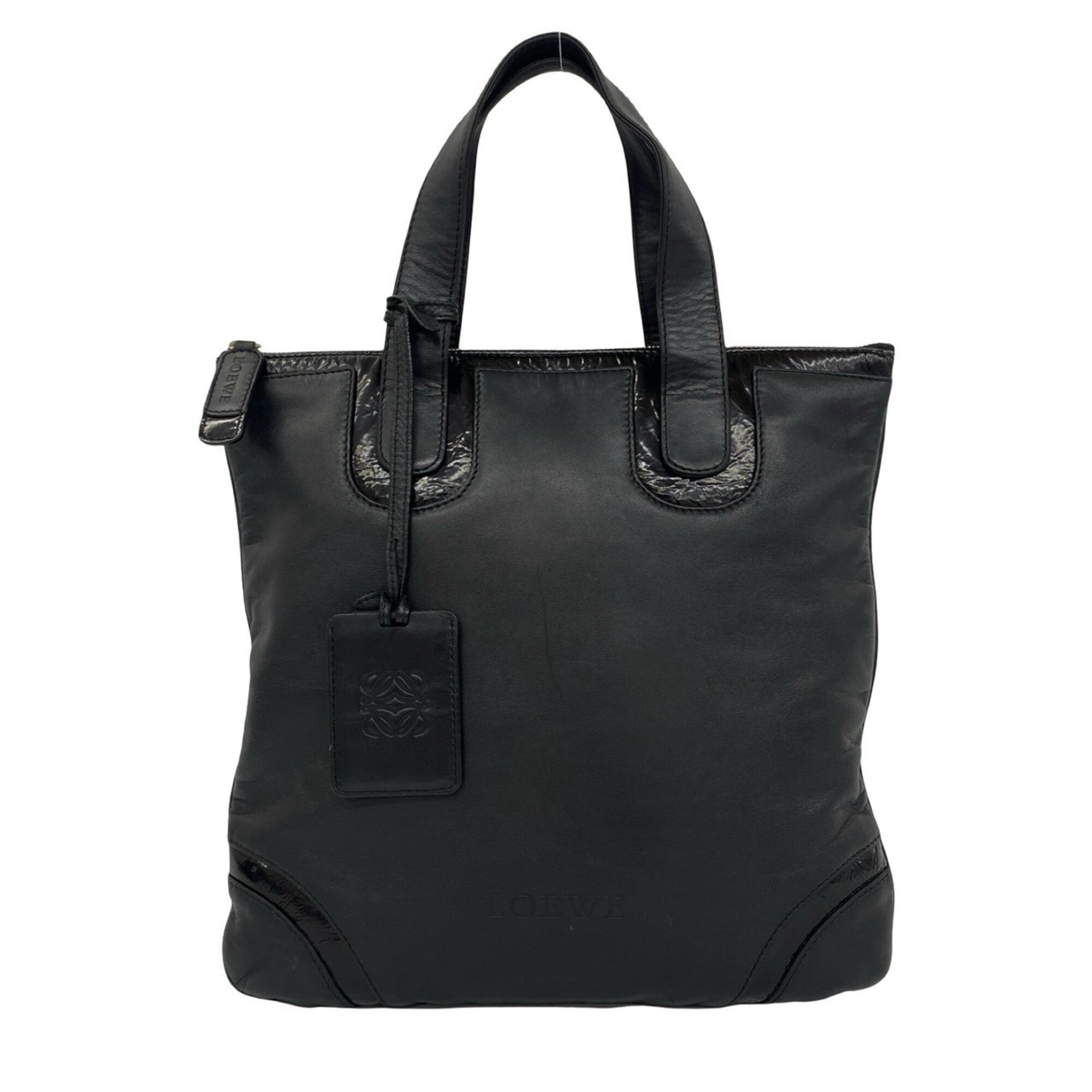 Loewe Black Leather Handbag Tote Bag (Pre-Owned)