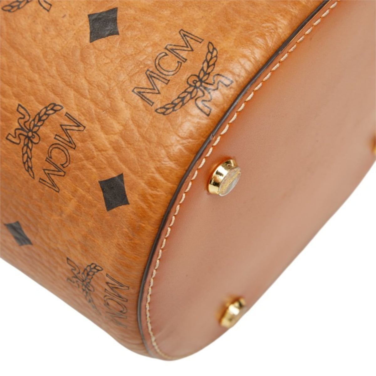 Mcm Brown Pvc Leather Handbag Shoulder Bag Vanity Bag (Pre-Owned)
