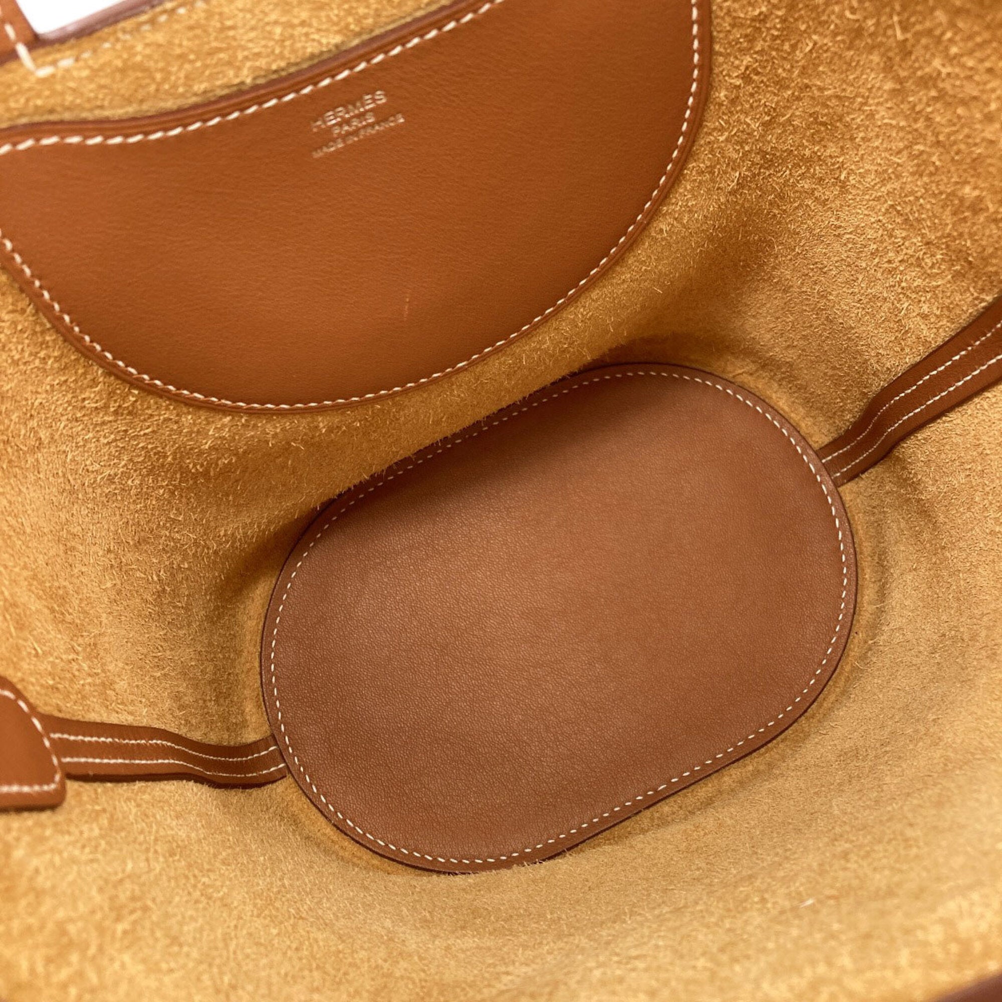 Hermes Gold Taurillon Clemence Leather Handbag (Pre-Owned)