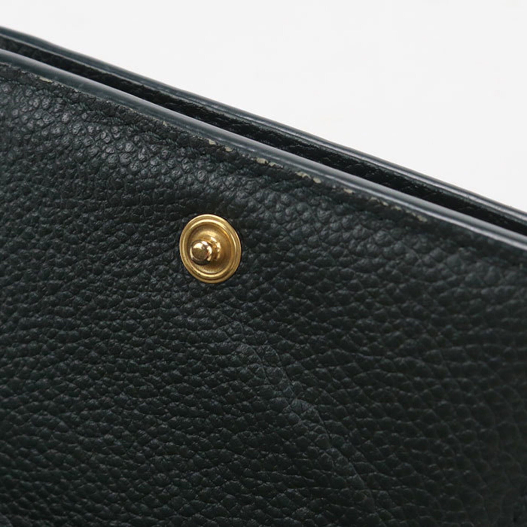 Saint Laurent Green Leather Wallet (Tri-Fold) (Pre-Owned)