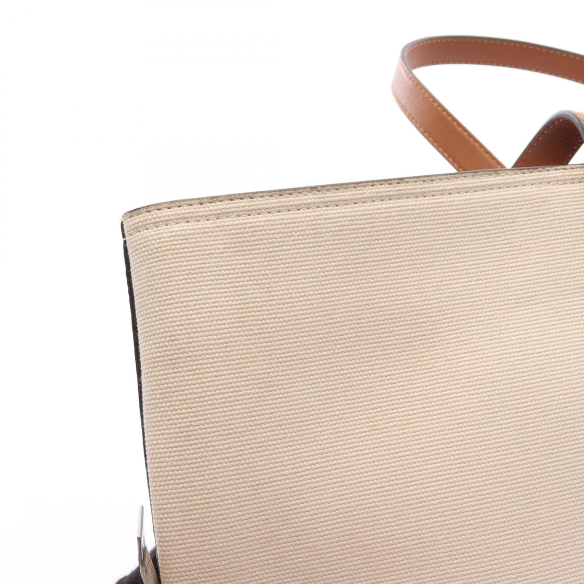 Jimmy Choo Brown Ivory Canvas Leather Handbag Tote Bag (Pre-Owned)