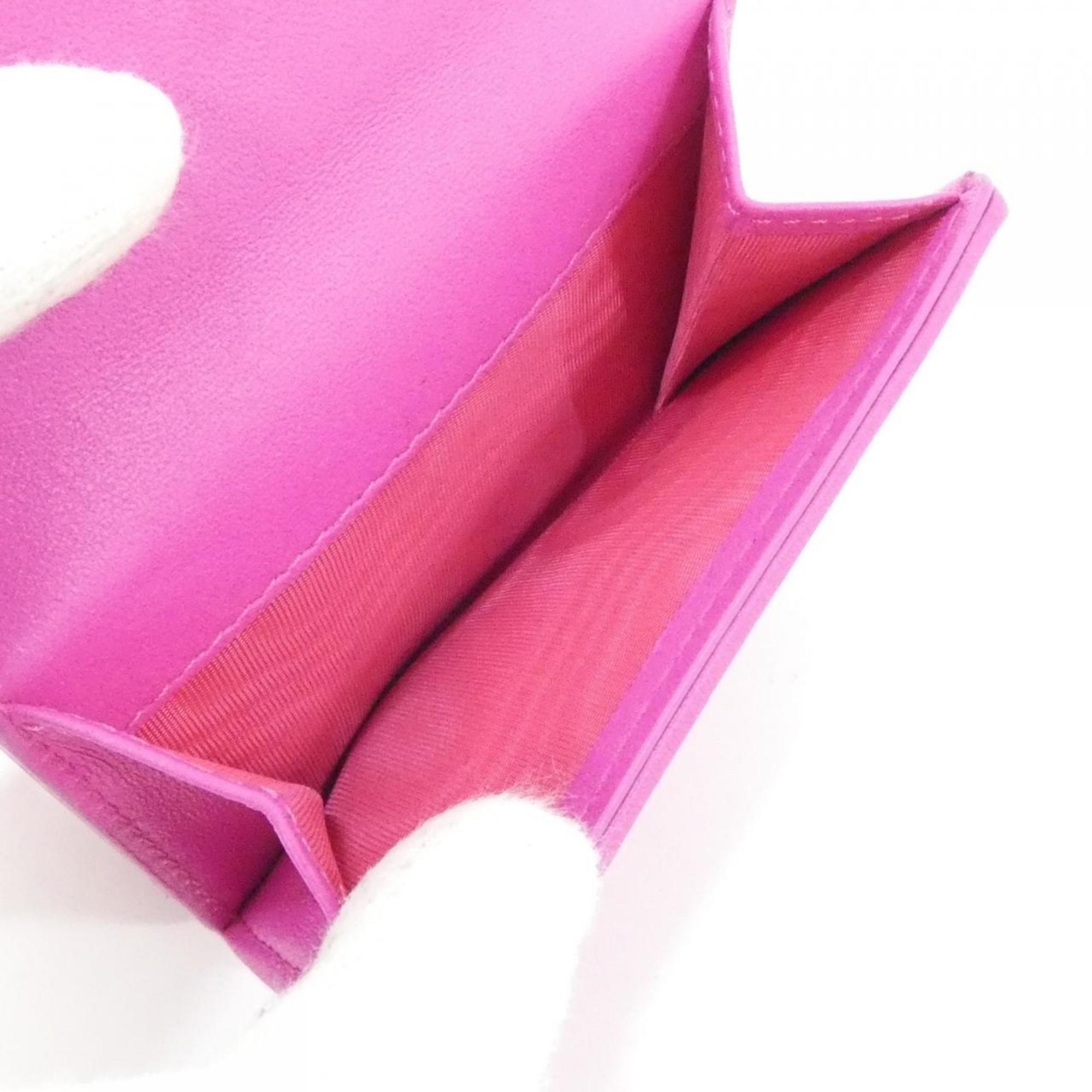 Christian Dior Pink Leather Wallet (Tri-Fold) (Pre-Owned)