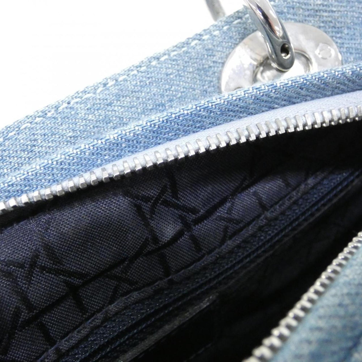 Christian Dior Lady Dior Light Blue Denim Handbag (Pre-Owned)