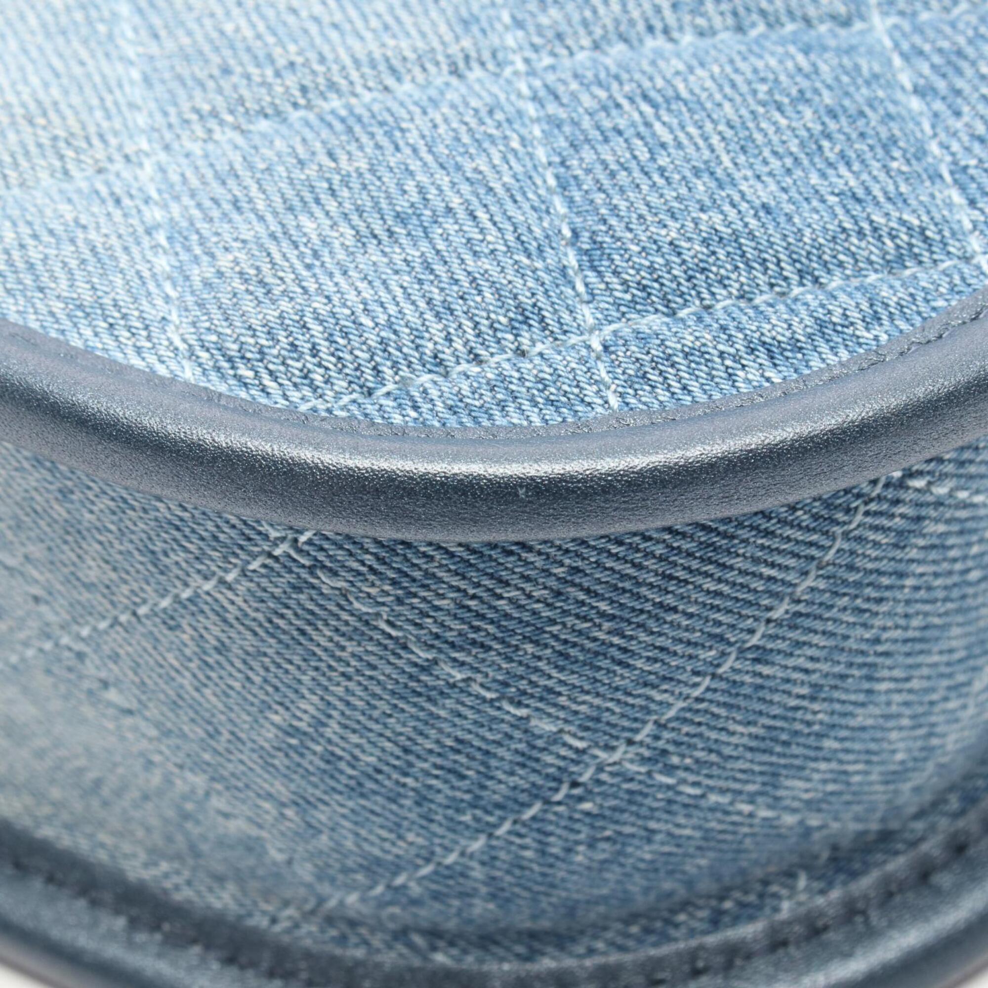 Chanel Blue Denim Leather Handbag Shoulder Bag (Pre-Owned)