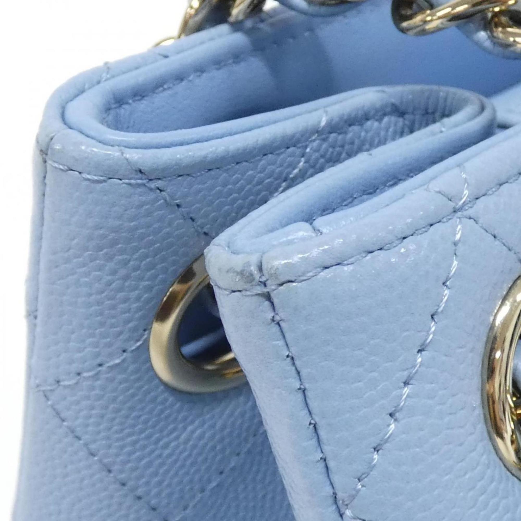 Chanel Light Blue Grained Calfskin Shoulder Bag (Pre-Owned)