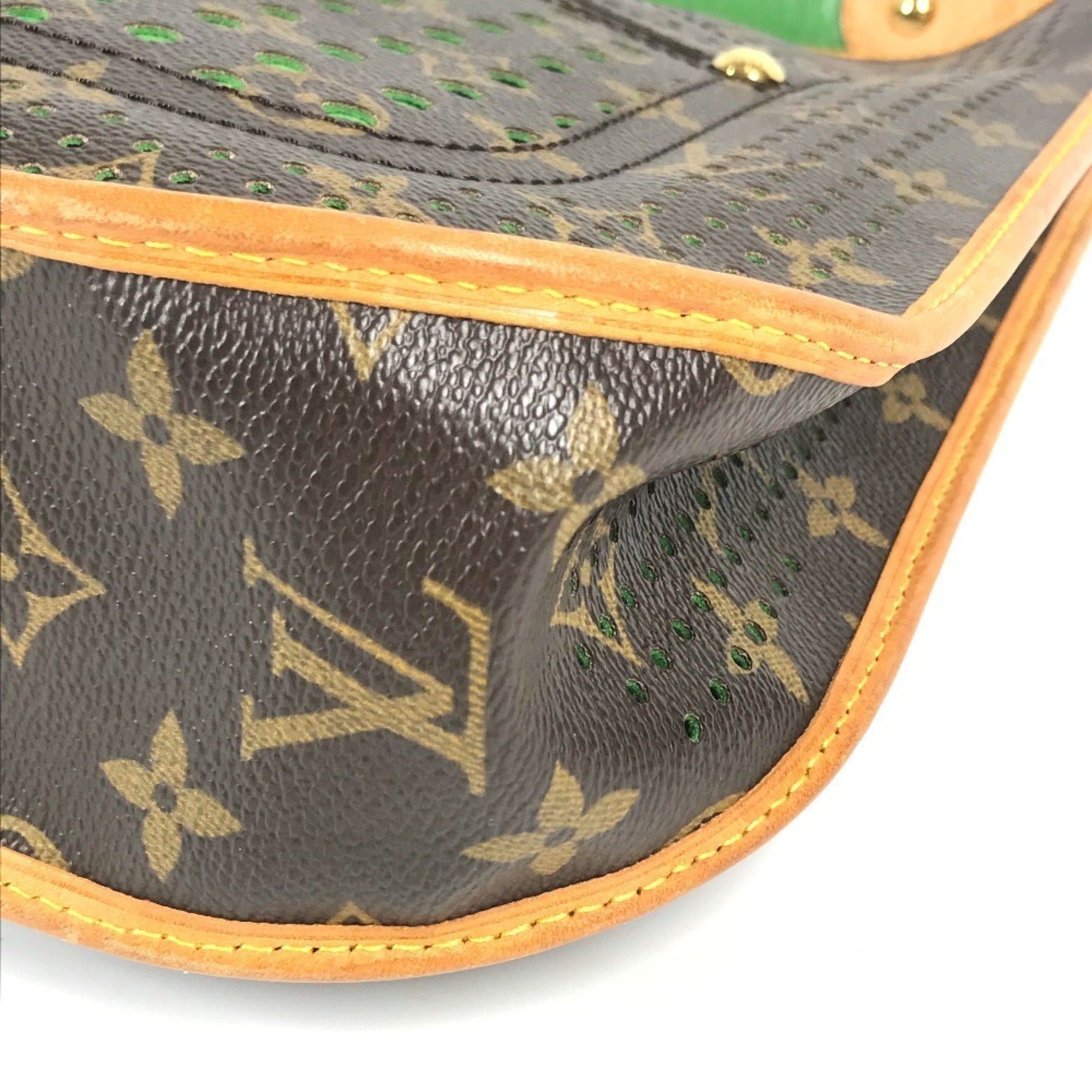 Louis Vuitton Brown Green Monogram Perforated Shoulder Bag (Pre-Owned)