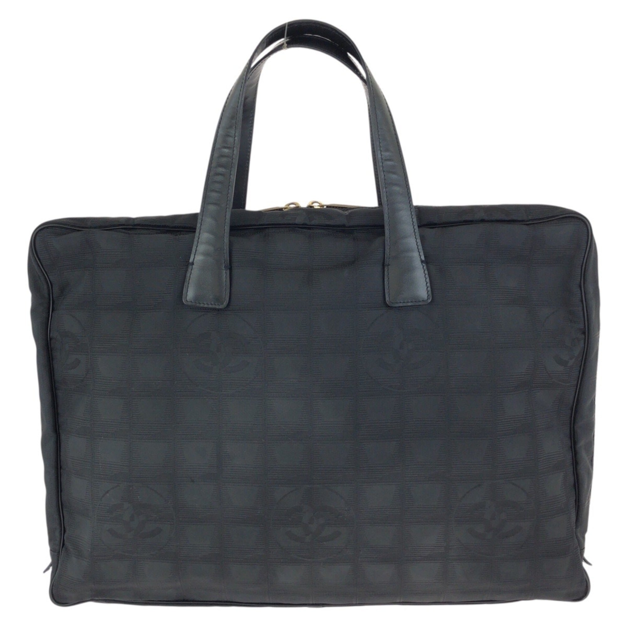 Chanel Black Nylon Leather Tote Bag (Pre-Owned)